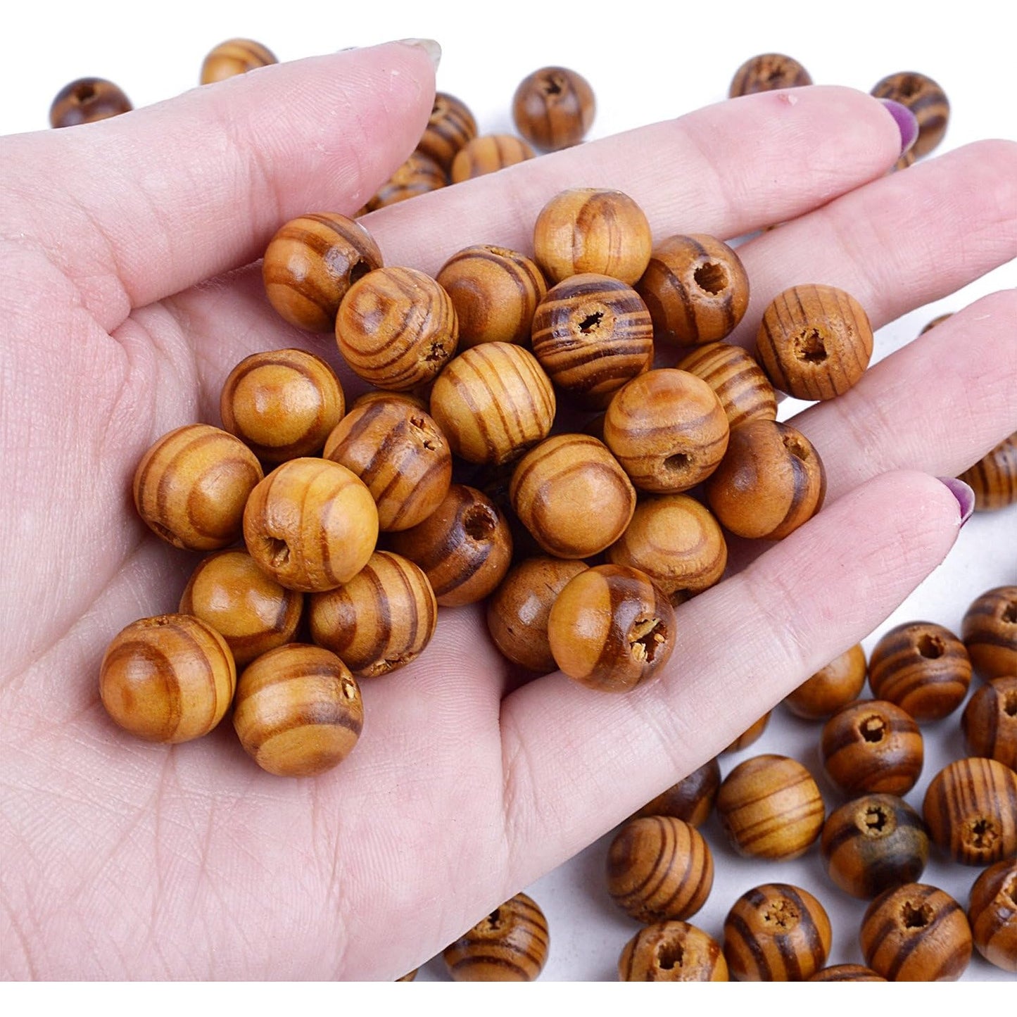200pcs 12mm Wood Round Bead Natural Wood Spacer Beads Wooden Beads for Jewelry Making DIY