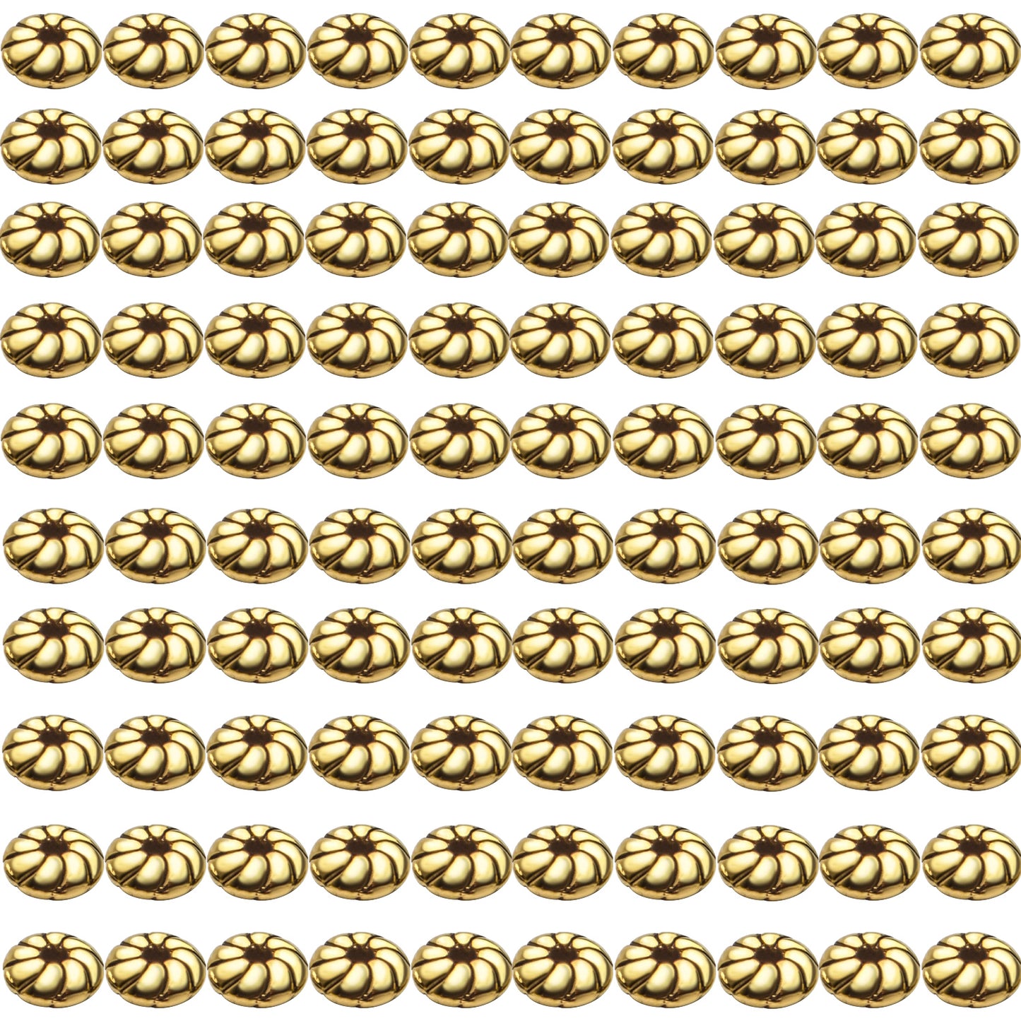 Flat Round Spacer Beads, 200pcs 6mm Tibetan Alloy Spacer Beads Flat Round Spacer Beads Jewelry Findings Accessories for Bracelet Necklace Jewelry Making, Antique Golden and Antique Silver