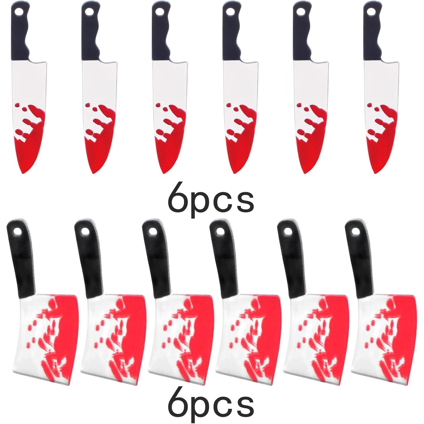 12 Pieces Halloween Knife Charms Acrylic Horror Knife Shape Pendant Sharp Pointed Knife Dangle Charms for Bracelet Keychain Jewelry Making Halloween Party Decor, 2 Styles