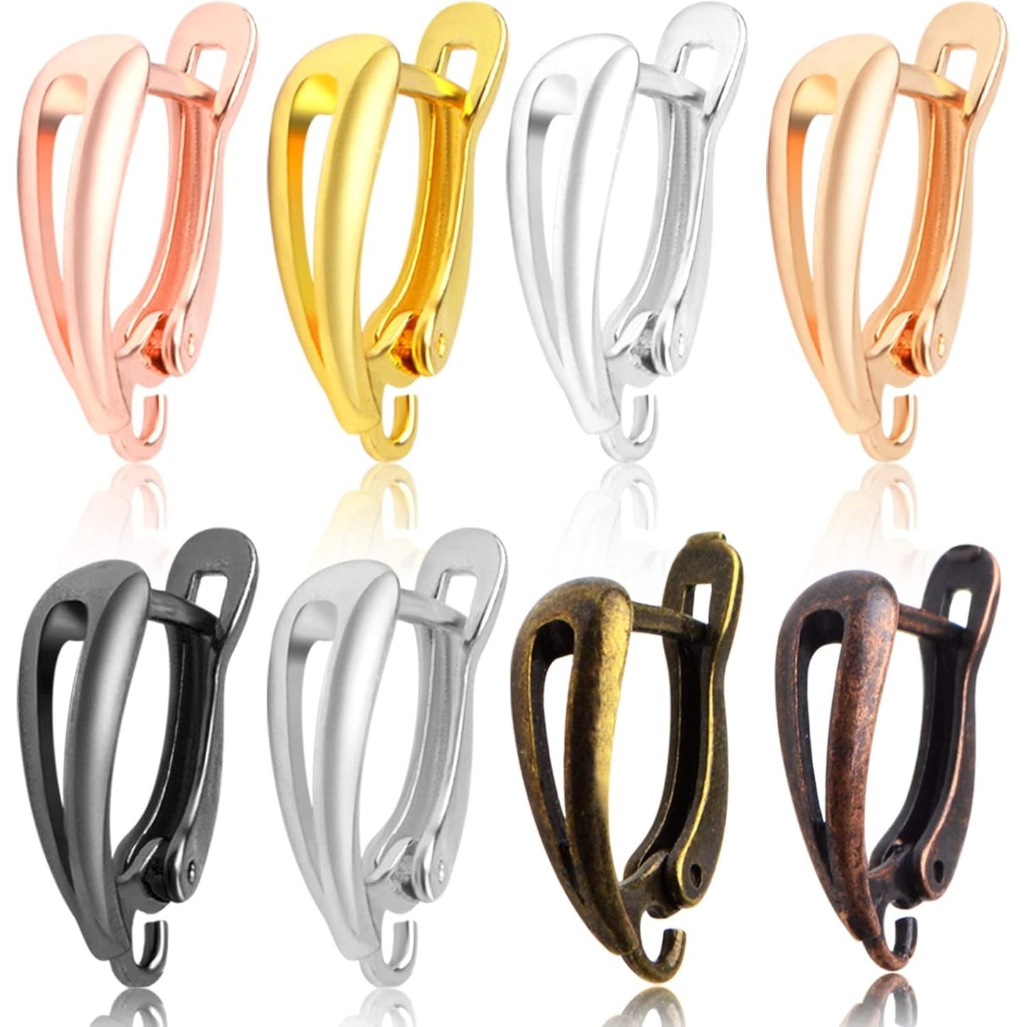 16pcs Leverback Earring Hooks Brass French Earring Hooks Ear Wire with Open Loop Round Dangle Earrings Connectors for Women DIY Jewelry Making Birthday Party Favor Gifts, 8 Colors