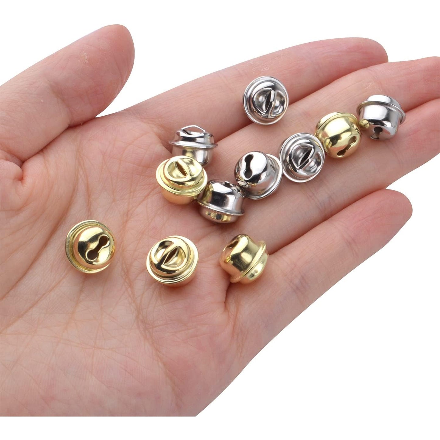 200pcs Jingle Bells,Metal Christmas Mini Bells Craft Bells Bulk for Pet Dog Cat Pendants Christmas Party Festival Decoration and Home Decoration