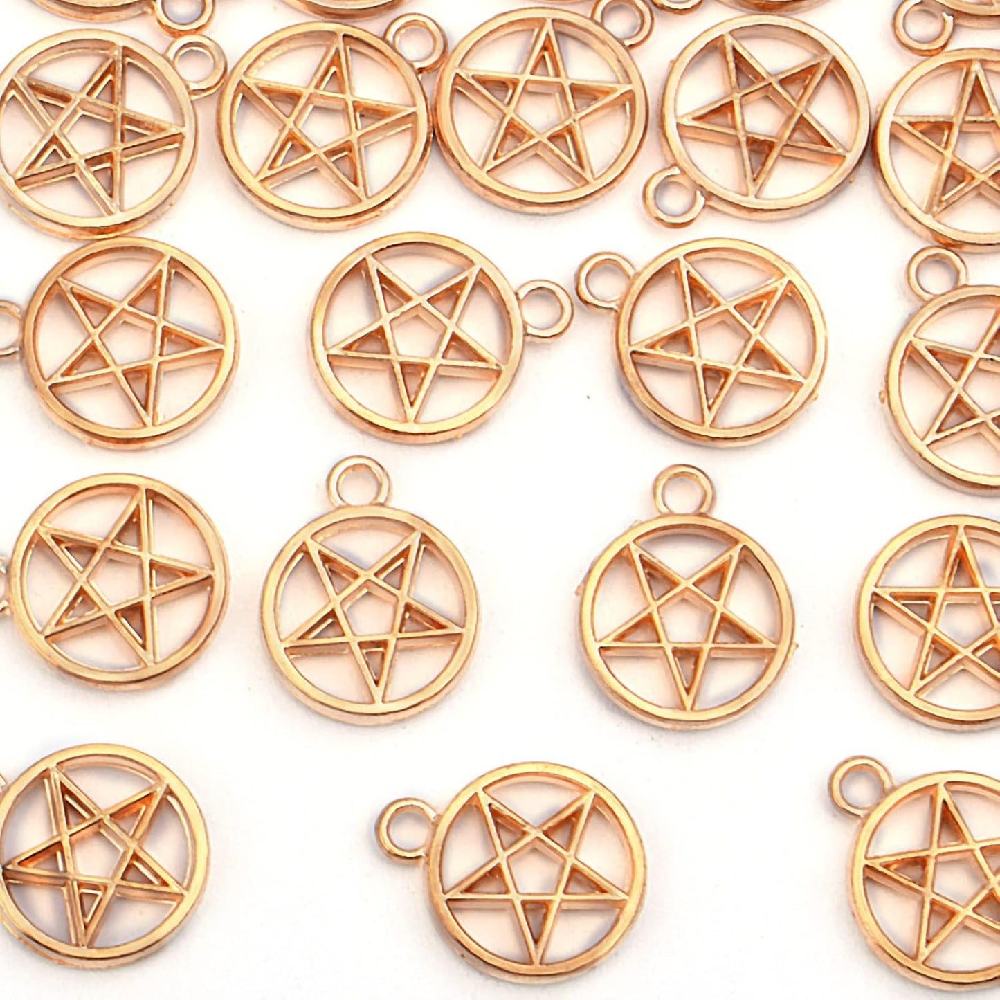 50pcs Silver Pentacle Star Charms Alloy Star Pentagram Pendants Protection Lucky Pentacle Charms Jewelry Making Accessory for DIY Crafts Necklaces Bracelets Earrings