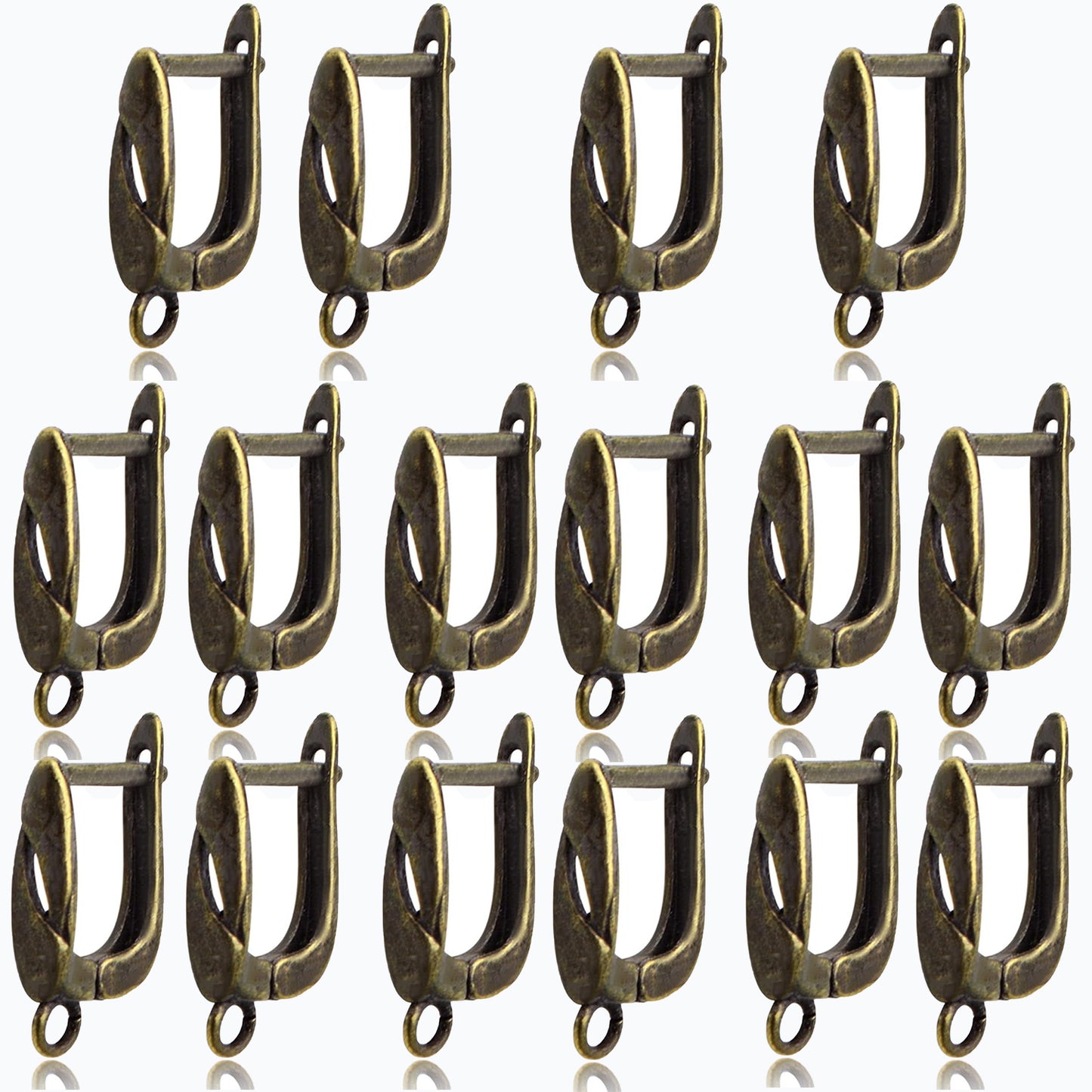 16pcs 8 Colors Rectangle French Earring Hooks Hypoallergenic Brass Leverback Earring Hooks Ear Wire with Open Loop for DIY Earrings Design Jewelry Making Accessories