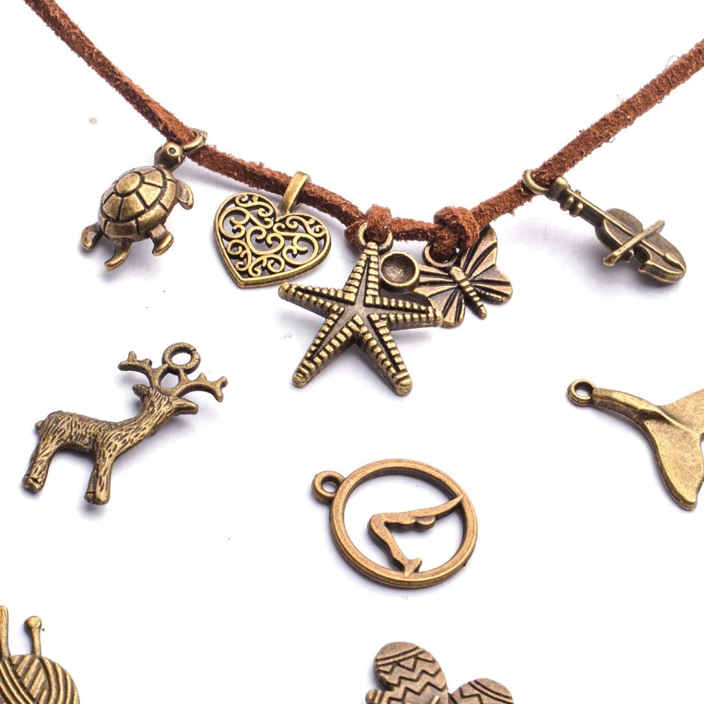 Vintage Charms Bulk,100pcs Antique Bronze Charms Alloy Pendant Charms Jewelry Making Supplies for Necklace Bracelet Earring