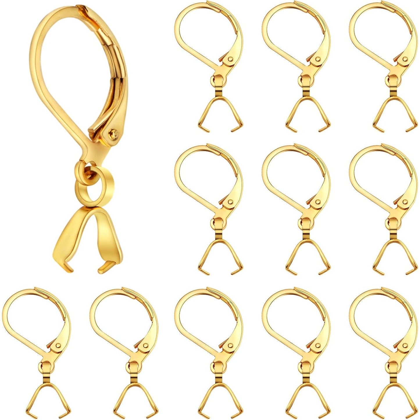 20pcs Stainless Steel French Earring Hooks Leverback Earwires Hypoallergenic Earring Findings with Pendant Clasp for DIY Earrings Jewelry Making