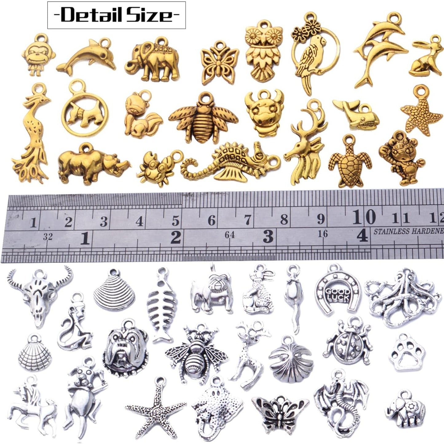 100pcs Animal Charms Collection, Alloy Butterfly Dragon Turtle Monkey Octopus Pet Charms Animal Bead Charm Pendants DIY for Necklace Bracelet Jewelry Making and Crafting