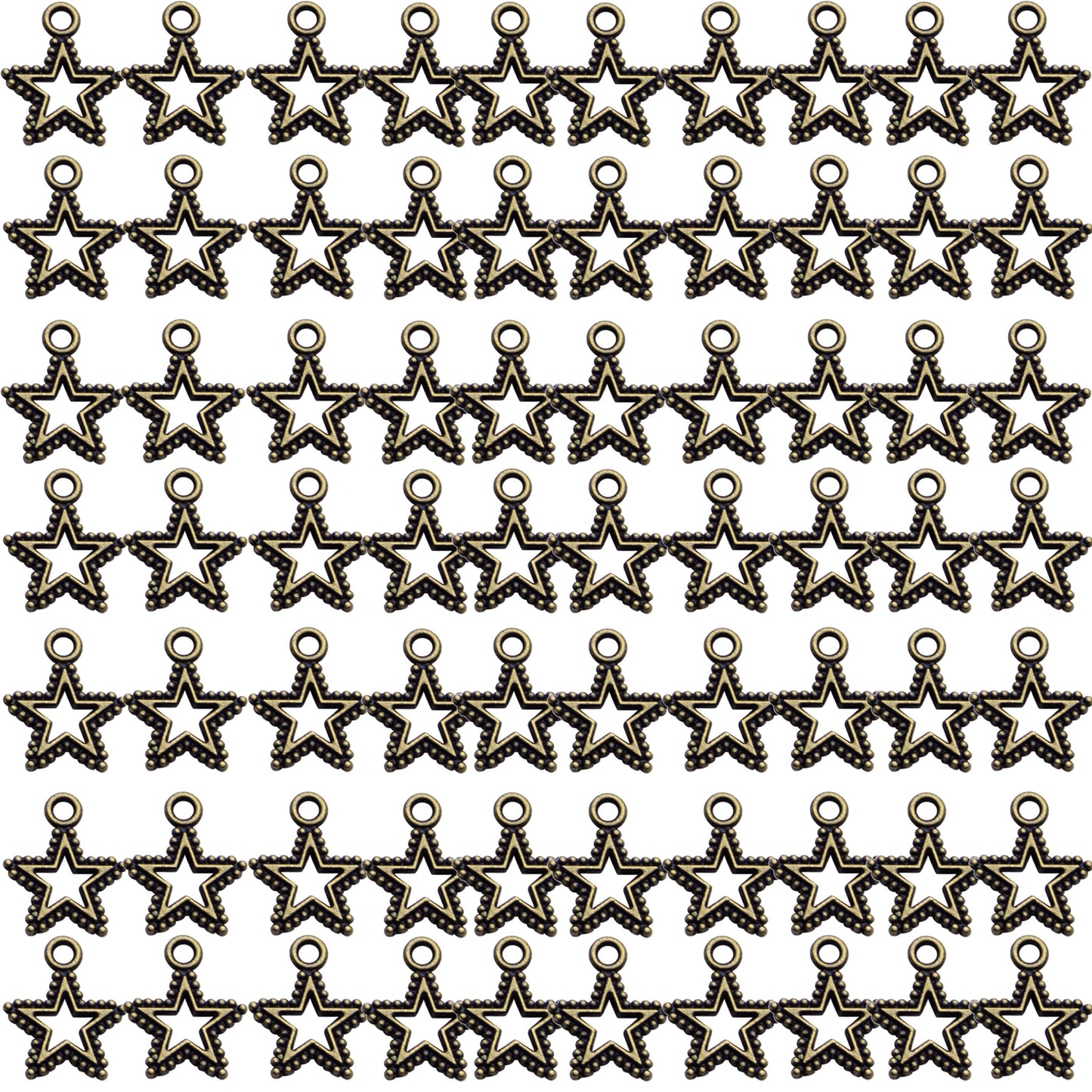 Star Pendant Charms,70pcs 17x15mm Hollow Star Charms Tibetan Alloy Star Pendants Little Star Dangle Charms Jewelry Making Accessories for Earrings Necklace Bracelet Crafts,7 Colors