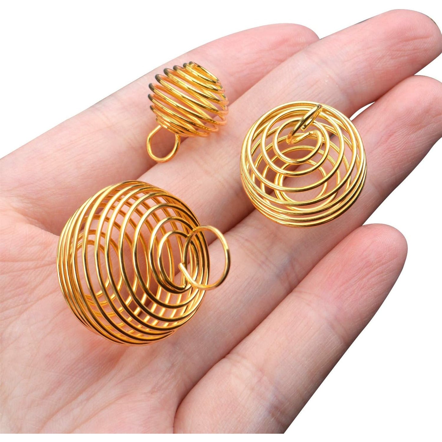 30pcs 3 Sizes Spiral Bead Cages Aromatherapy Balls Cages for Jewelry Making Party Decoration