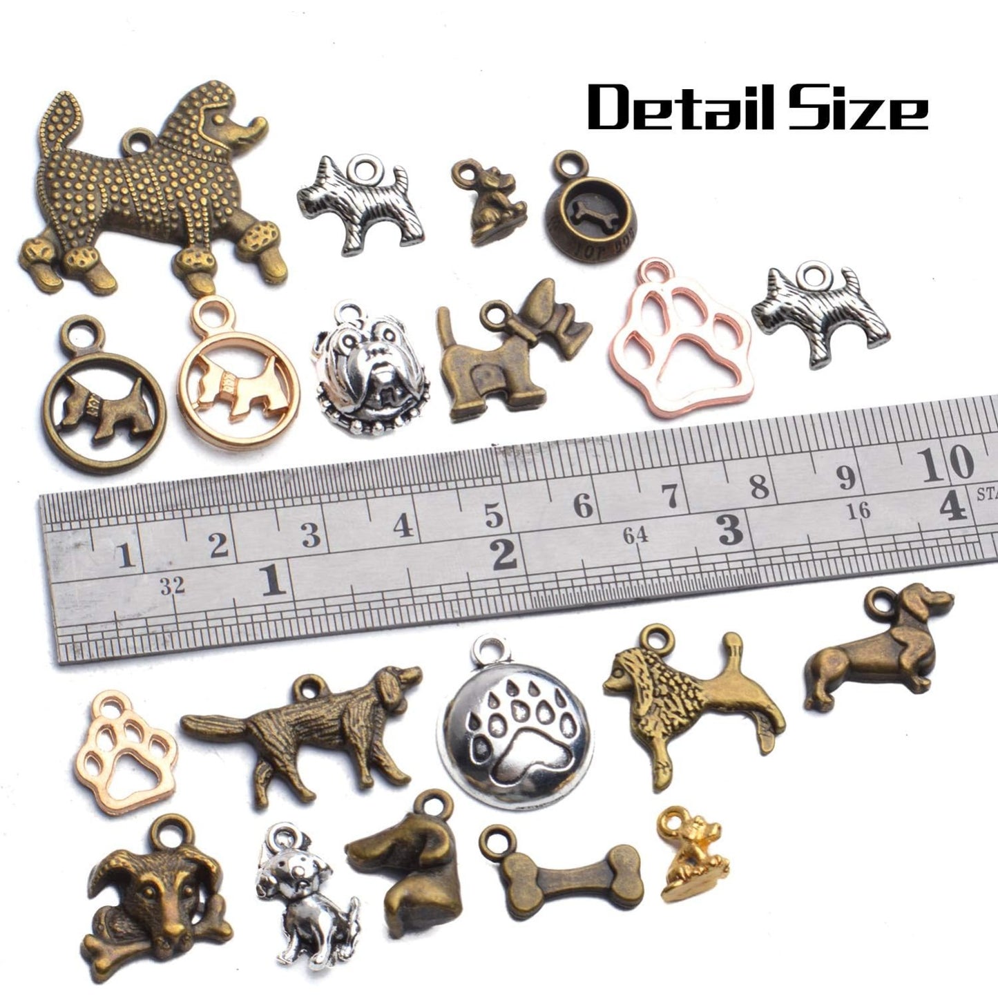 Dog Charms Bulk, 100 Gram Wholesale Mixed Antique Animal Charms Alloy Pet Dog Pendants Craft Supplies Jewelry Findings Accessory for DIY Necklace Bracelet Earring Crafting