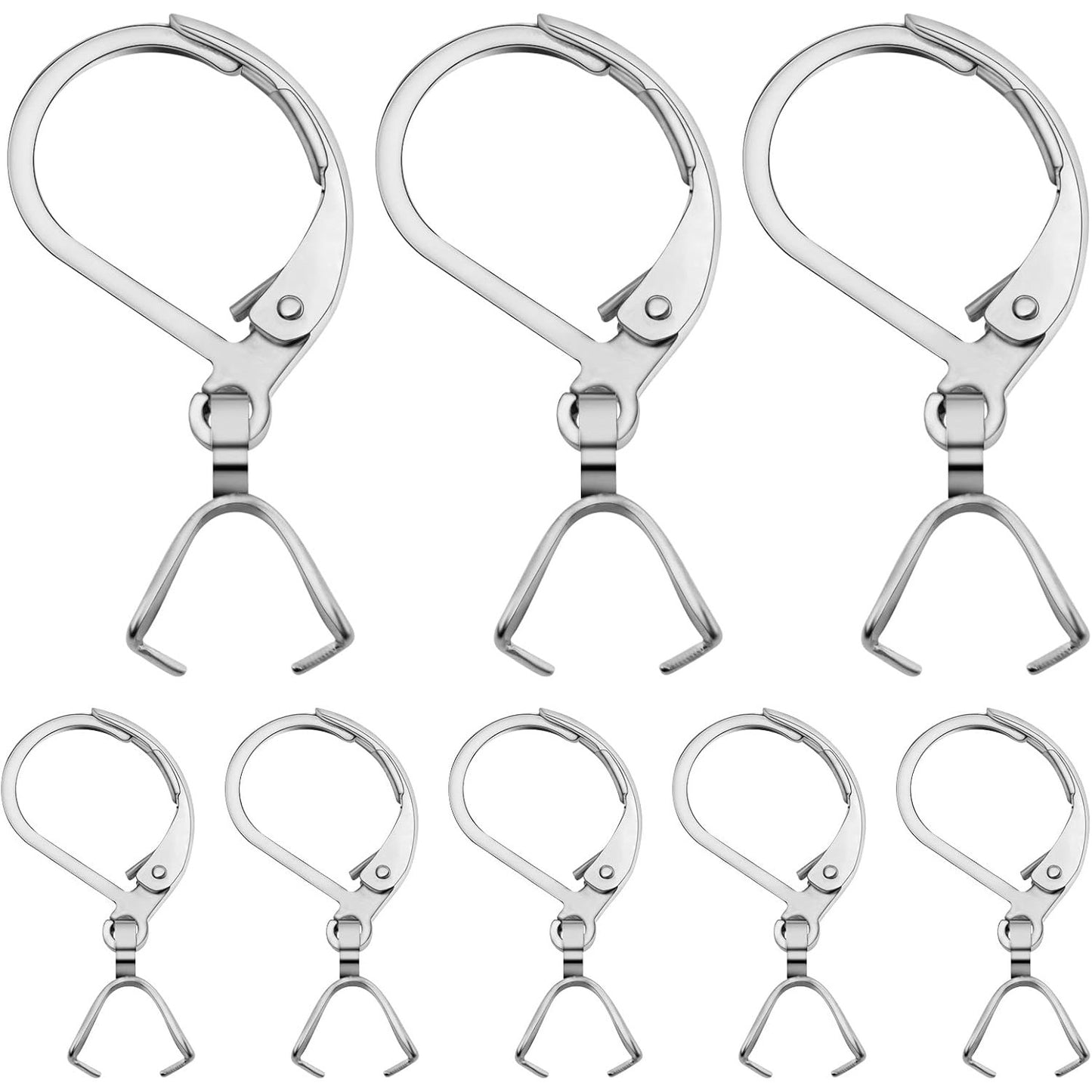 20pcs Stainless Steel French Earring Hooks Leverback Earwires Hypoallergenic Earring Findings with Pendant Clasp for DIY Earrings Jewelry Making