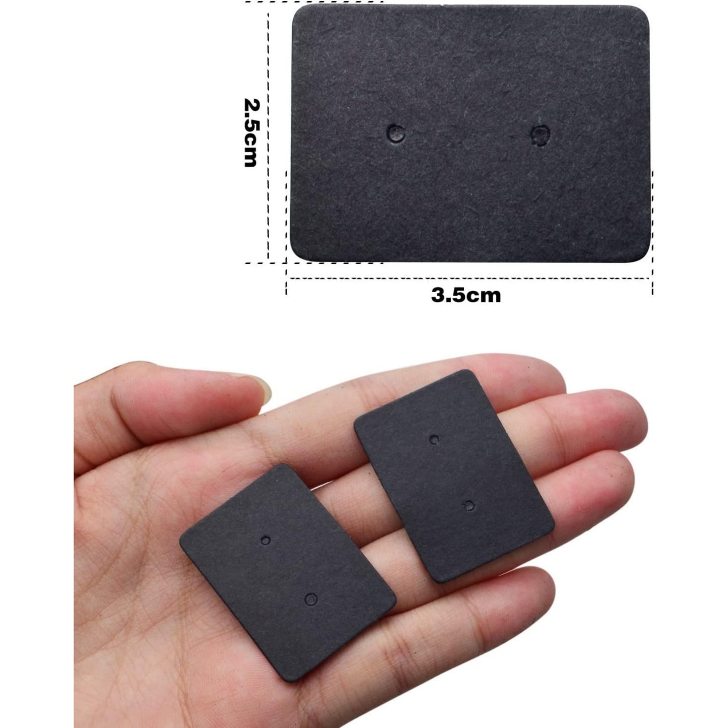 300pcs Black Earring Display Cards Rectangle Small Blank Paper Ear Studs Price Label Tag Cards Jewelry Cards Hanging Holder for Handmade Packing Accessories, 3.5 cm x 2.5 cm