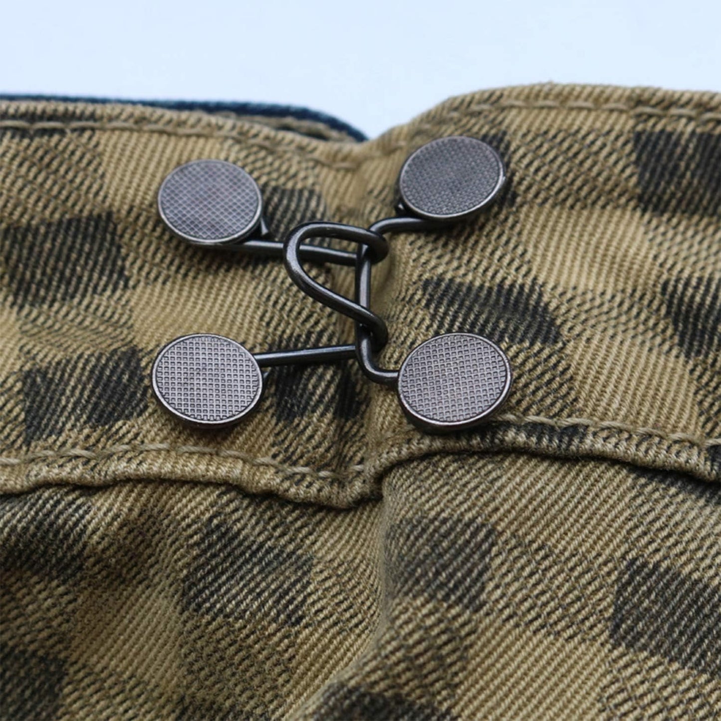 Adjustable Waist Buckles Set, 4 Sets Adjustable Waist Buckle Extender Jeans Buttons Extender Nail-Free Waist Extender Button Fit Instant Button, Golden, Silver, Gun Black, Bronze