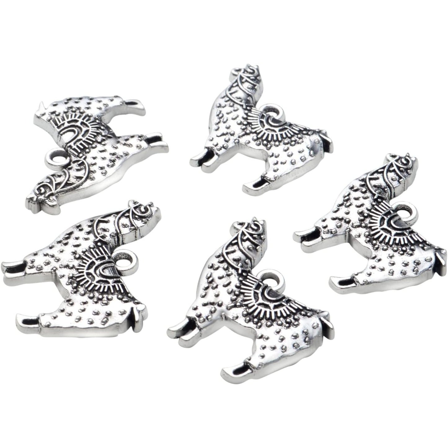 50pcs Antique Silver Alpaca Charms Llama Pendants Tibetan Alloy Animal Llama Charms Vintage Dangle Pendants Jewelry Making Accessory for DIY Crafts Bracelets Necklaces