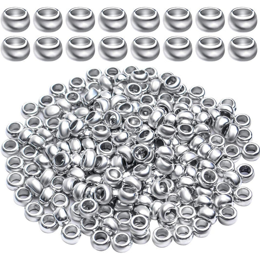 Tibetan Spacer Beads, 200pcs Antique Silver Spacer Beads Alloy Rondelle Spacers Tiny Smooth Loose Beads for Bracelet Necklace Jewelry Making, 3 x 5 mm, Hole: 3 mm