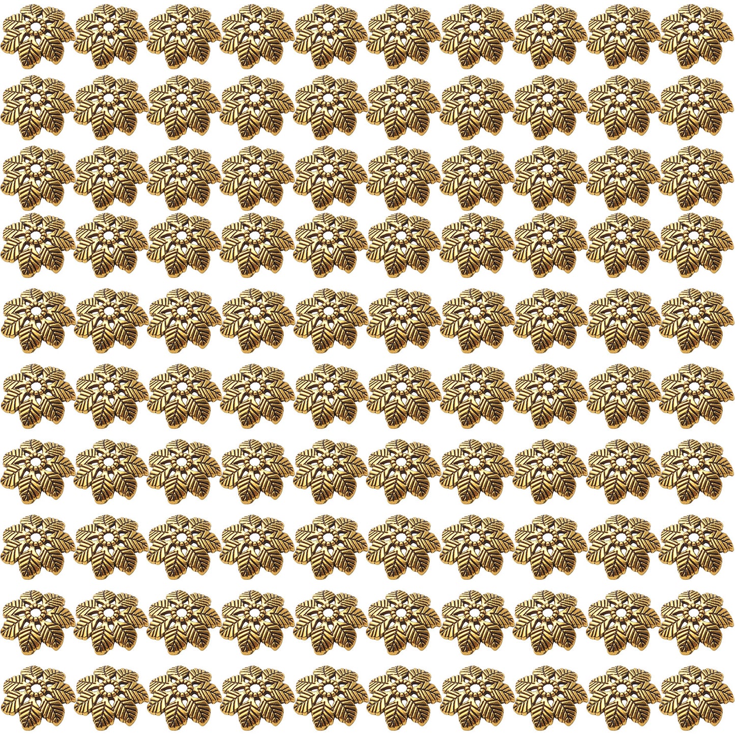 100pcs Flower Bead Caps Tibetan Alloy Spacer Beads Loose for DIY Earring Bracelet Necklace Jewelry Making