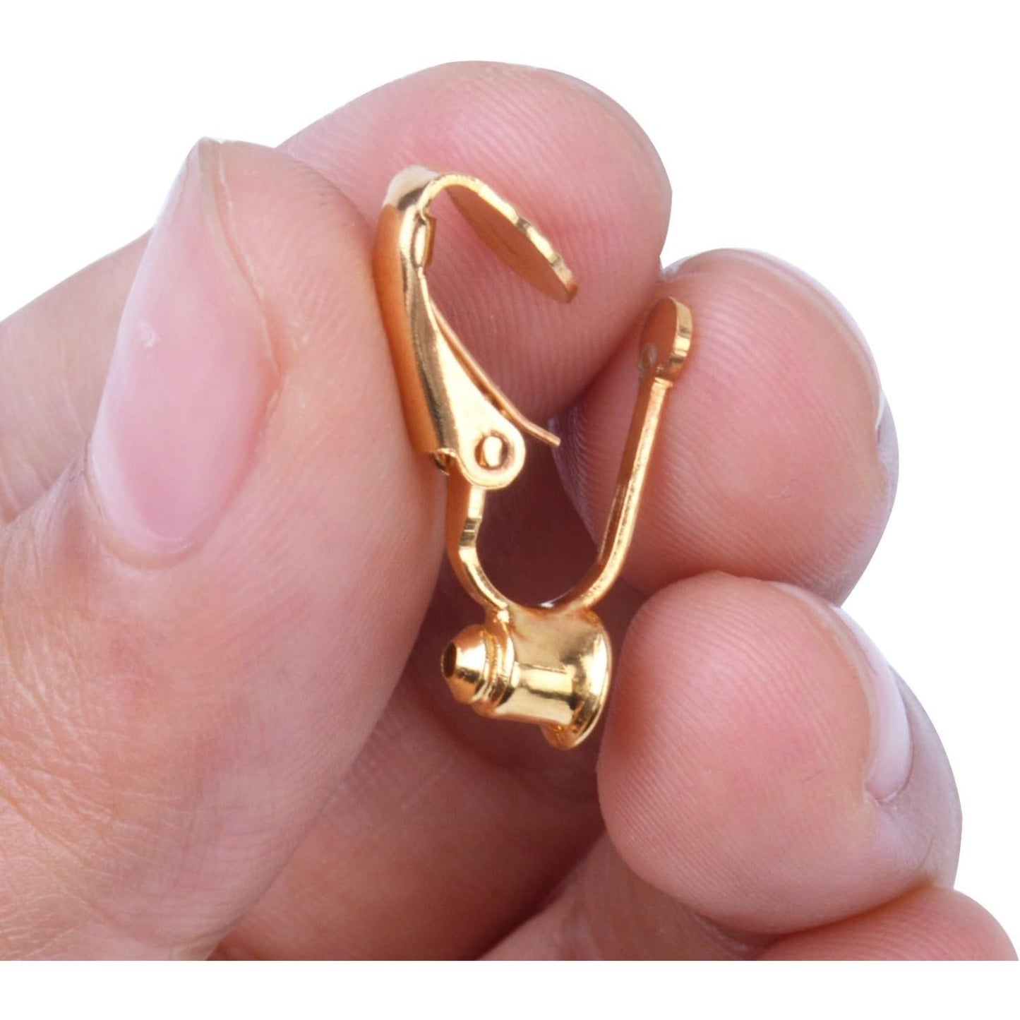 20 Pieces Earring Clip Backs Clip-on Earring Converter Components Findings with Post for None Pierced Ears, Silver and Gold