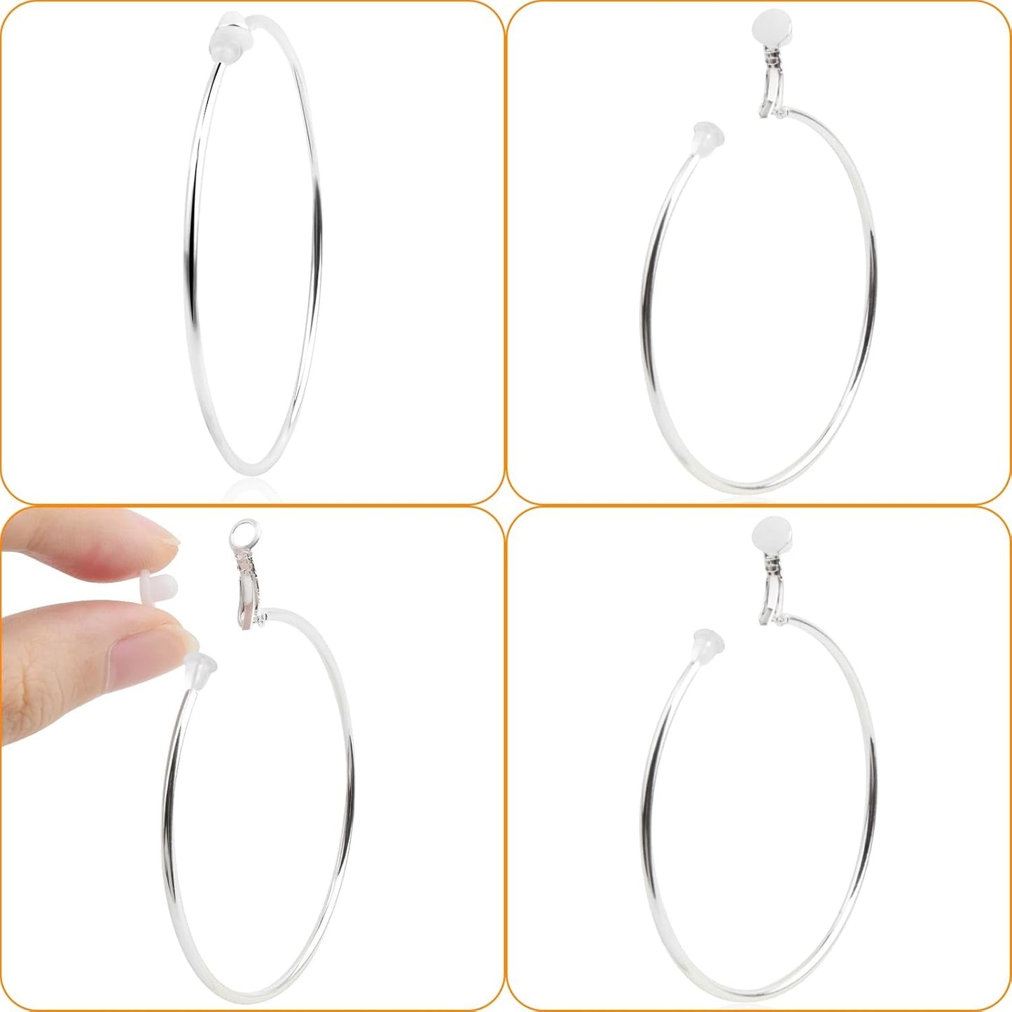 5 Pairs Gold Clip on Earrings Hoop Non Piercing Women Clip Earrings for Women, 5 Sizes