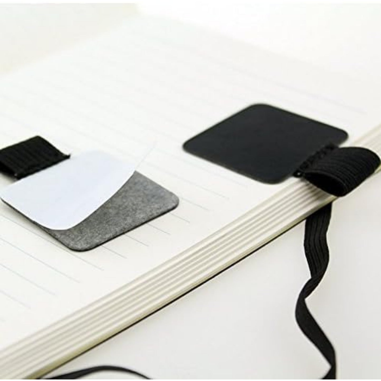 5pcs Self-adhesive Leather Pen Holder with Elastic Loop for Notebooks, Journals,Calendars and Planners (Black)