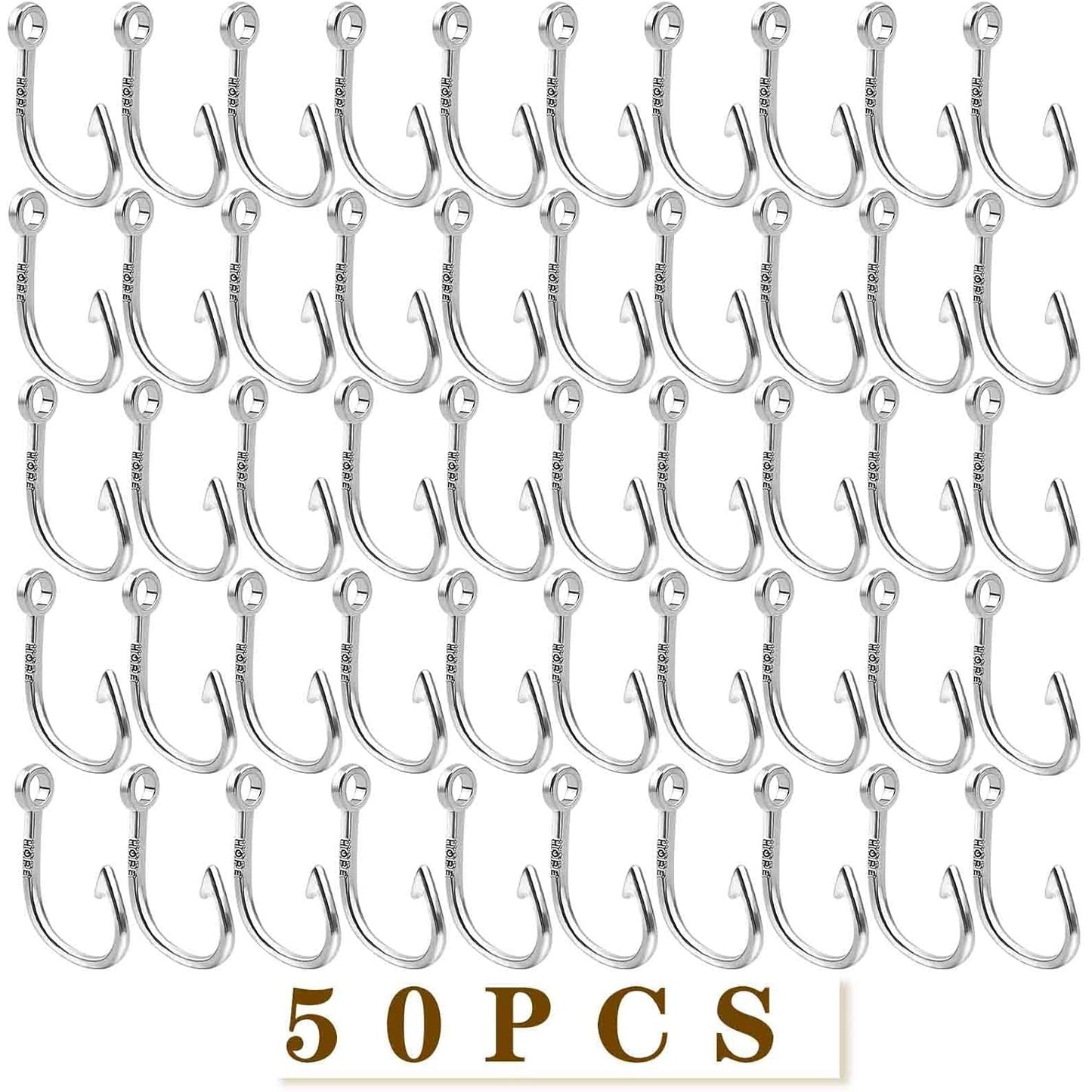 50 Pieces Antique Silver Fish Hook Pendant Charms Tibetan Vintage Fishing Hook Charms Craft Supplies for DIY Jewelry Making Findings, 36.6 mm × 22.5 mm