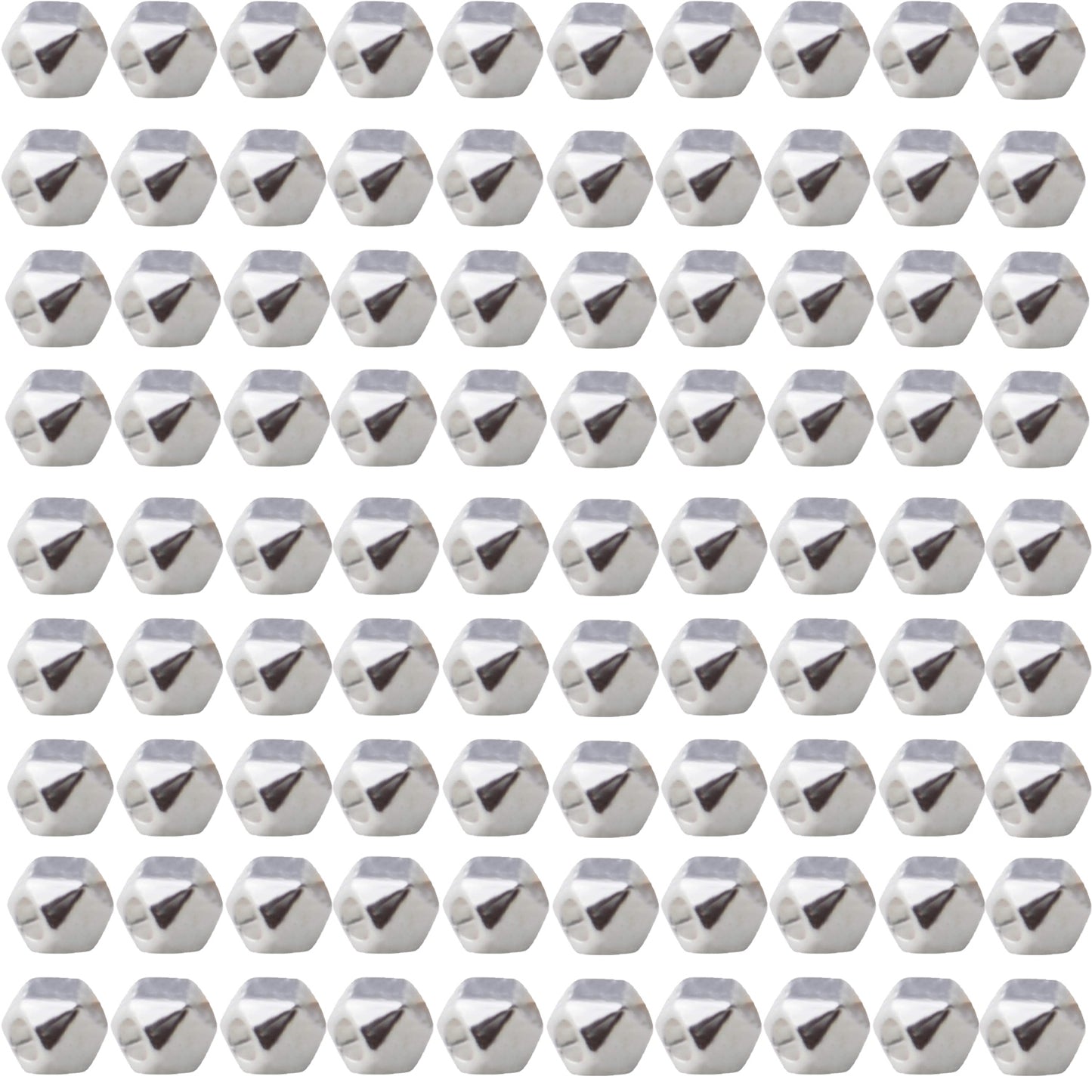 Cube Spacer Beads,100pcs Gold Silver Plated Alloy Cornerless Cube Beads Loose Beads for DIY Bracelet Necklace Jewelry Crafts Making