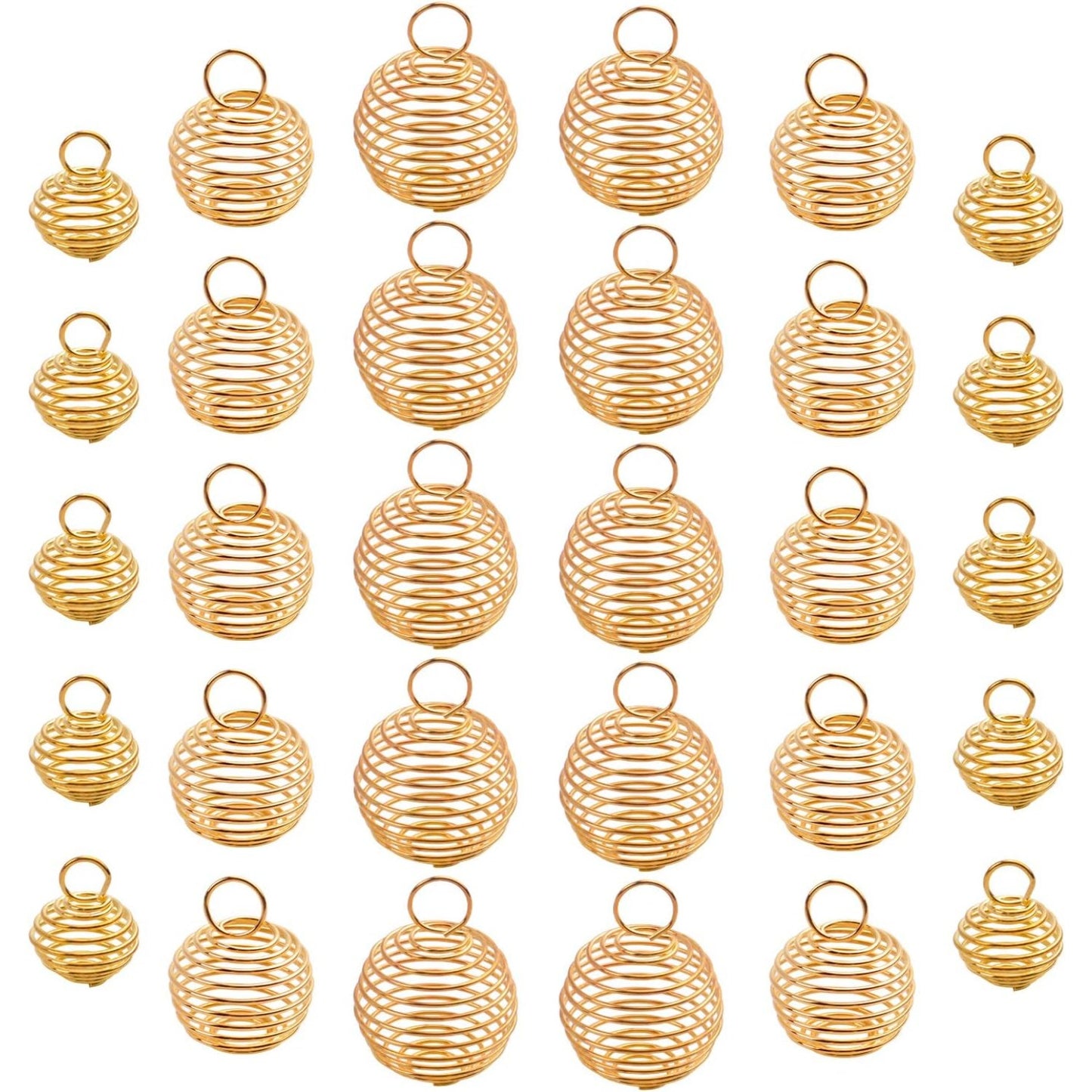 30pcs 3 Sizes Spiral Bead Cages Aromatherapy Balls Cages for Jewelry Making Party Decoration