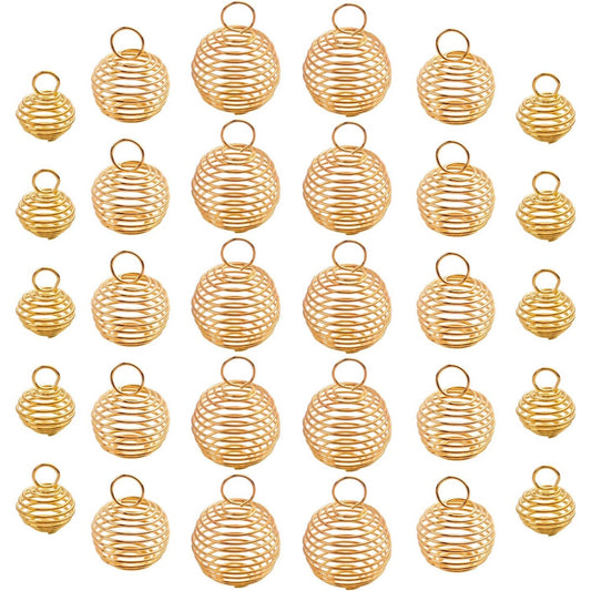 30pcs 3 Sizes Spiral Bead Cages Aromatherapy Balls Cages for Jewelry Making Party Decoration