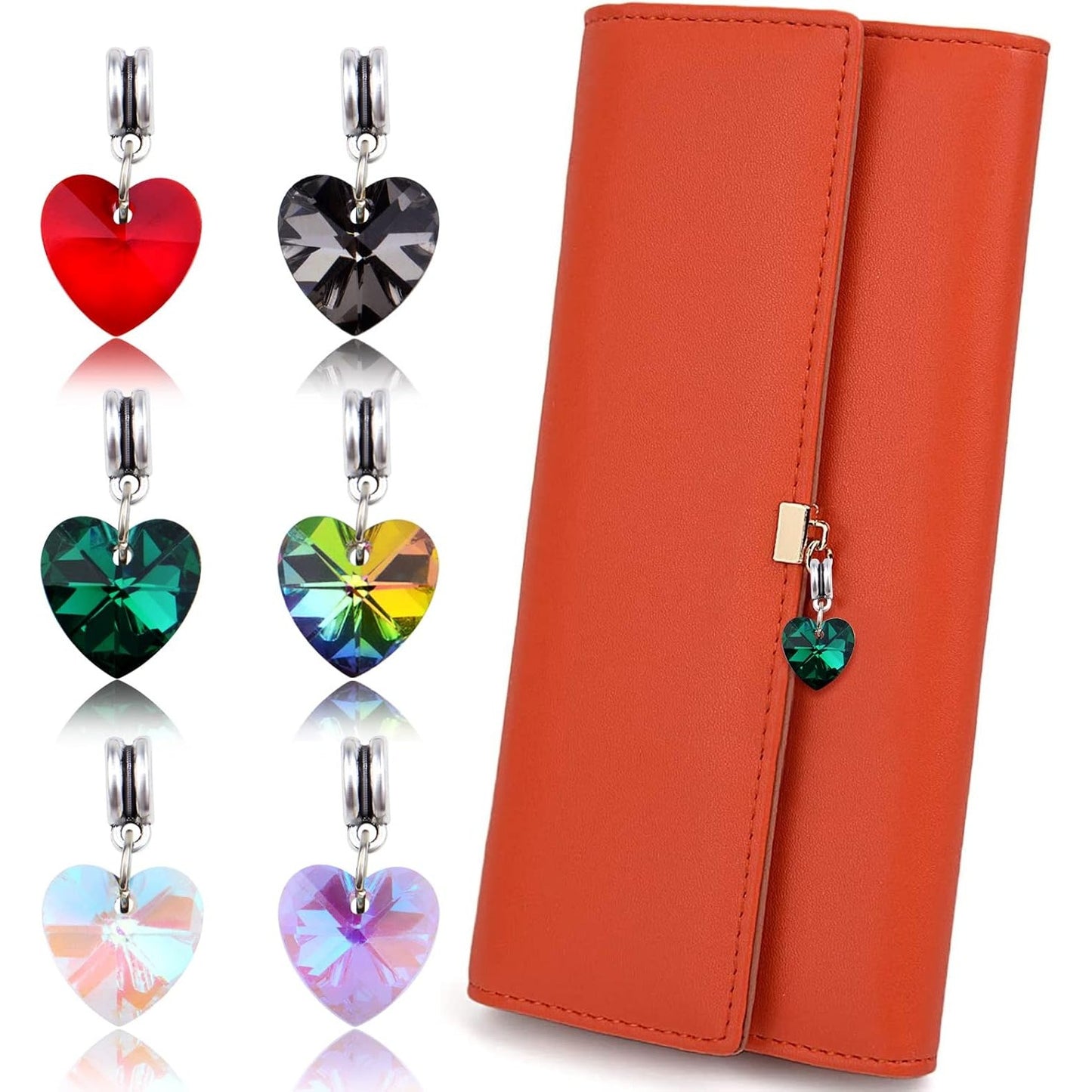 24pcs 6 Colors Heart Shaped Dangle Pendants Charms Faceted Crystal Heart Bead Charms with Bail Hanger for DIY Necklace Earrings Bracelets Jewelry Making