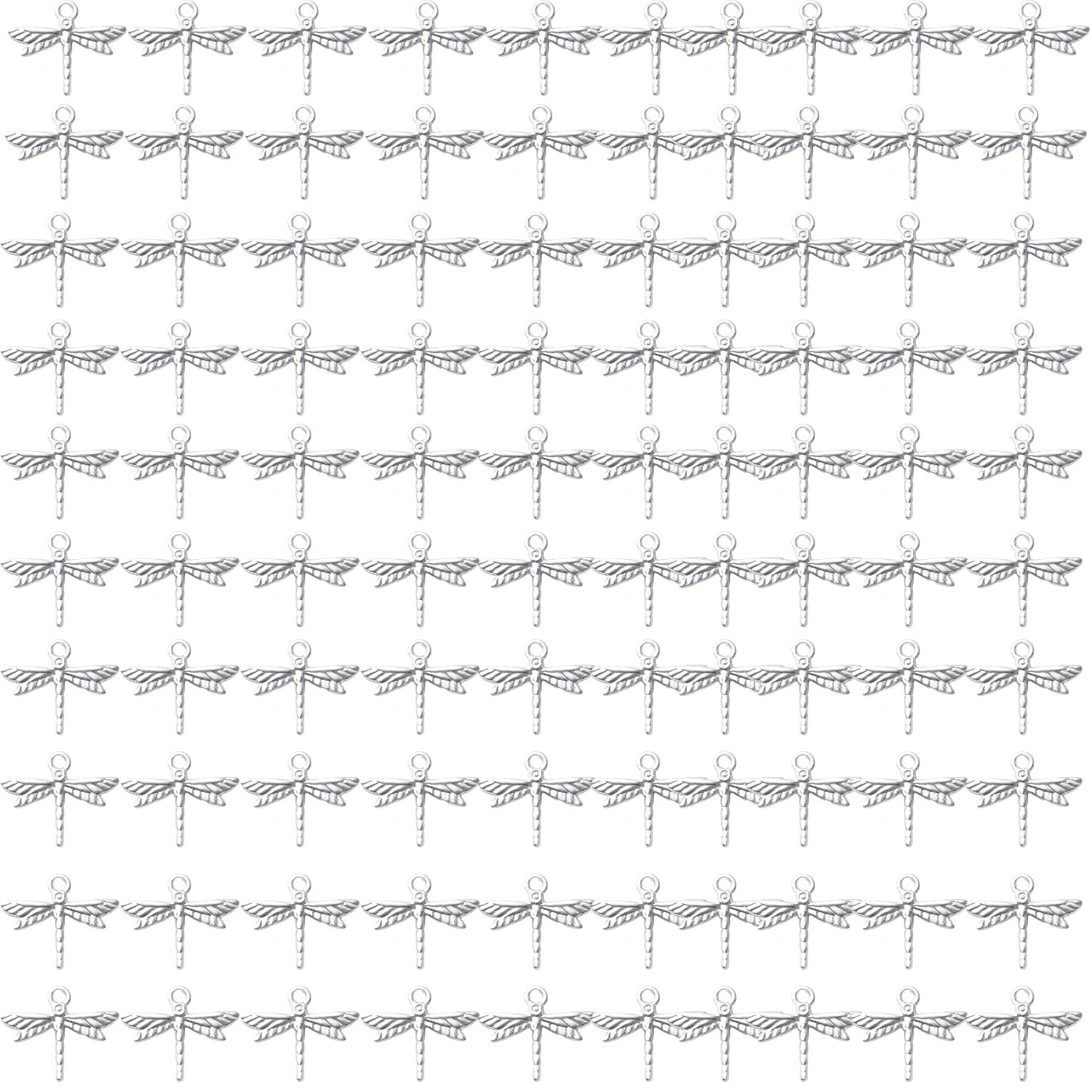 100pcs Dragonfly Charm Pendants Alloy Insects Charms Dragonfly Bead Charms for DIY Earrings Necklace Bracelet Jewelry Findings Making Accessory and Crafting,5 Colors
