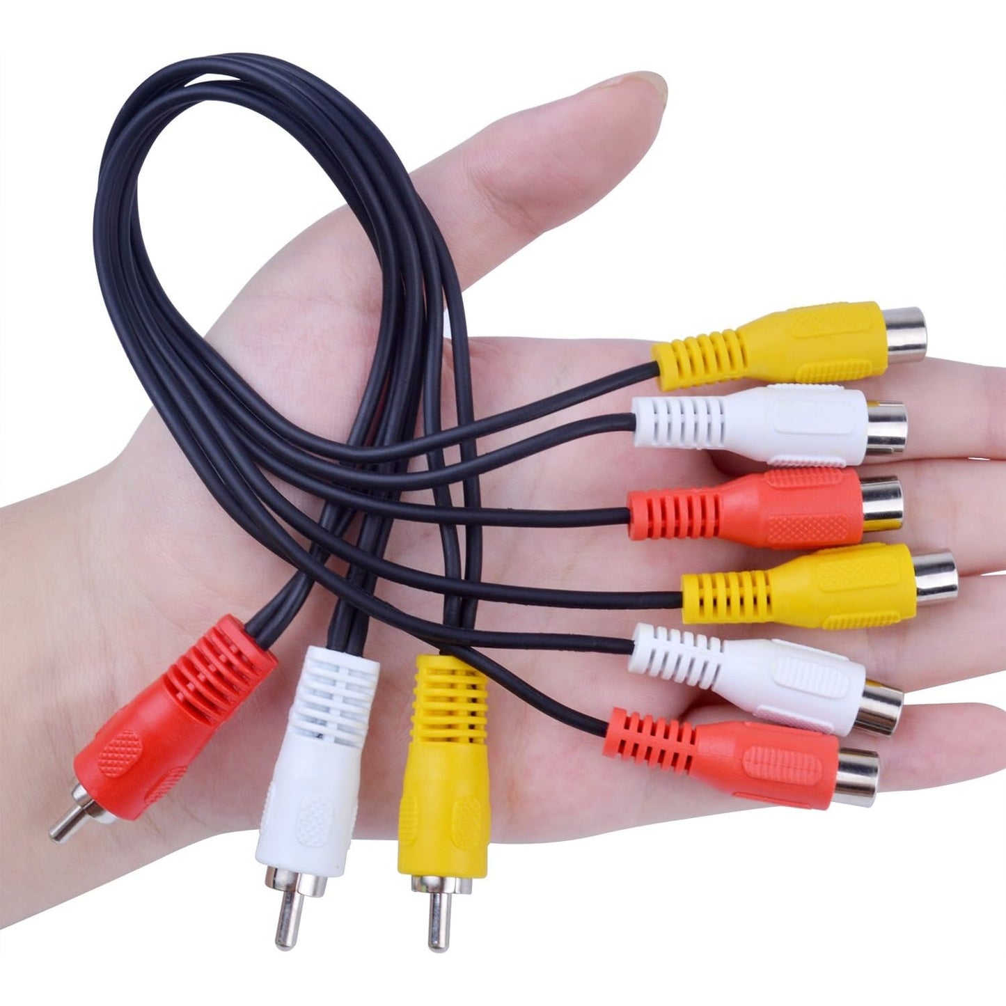 BronaGrand 3 RCA Male Jack to 6 RCA Female Plug Splitter Audio Video Av Adapter Cable 12inch