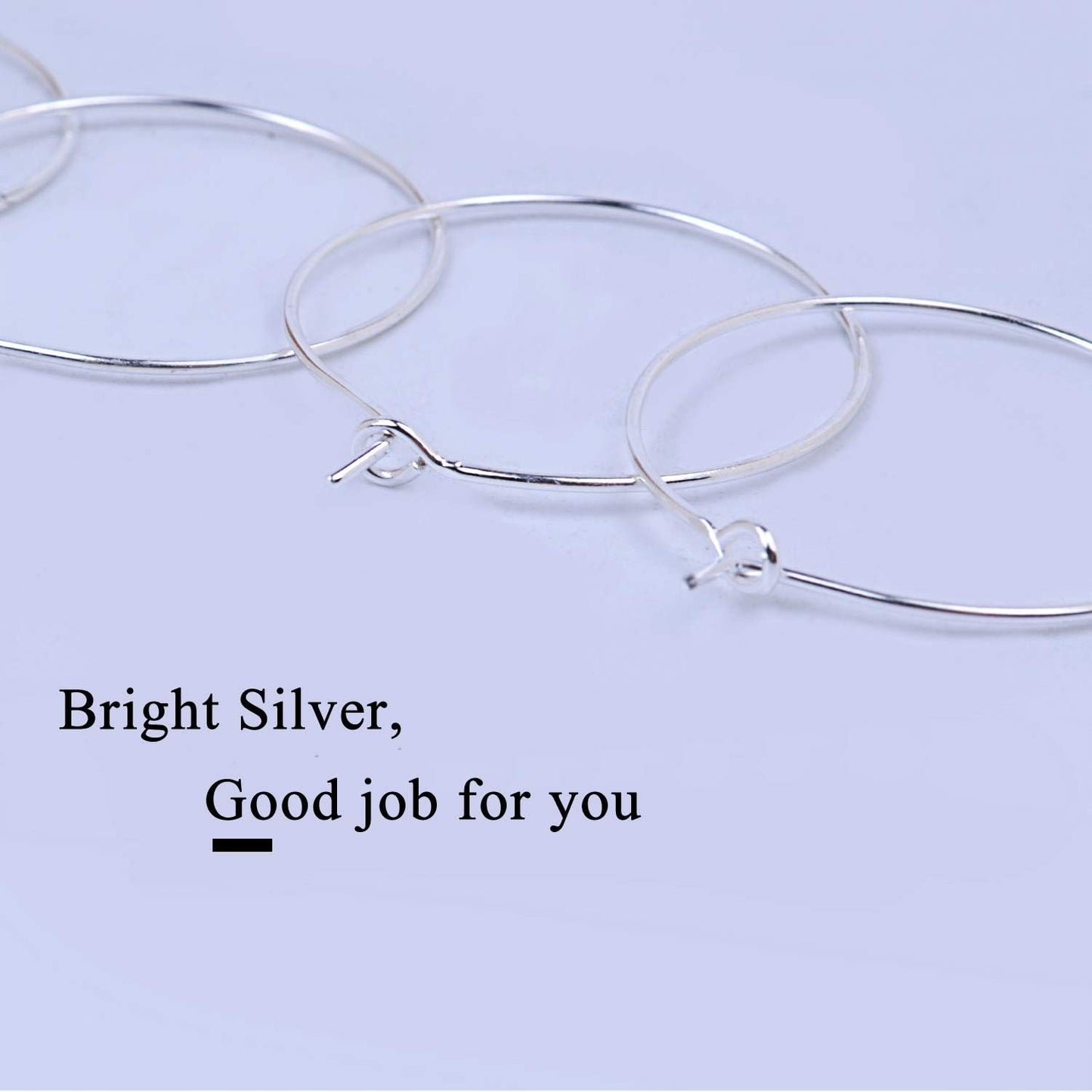 BronaGrand 100 Pieces Silver Plated Wine Glass Charm Rings Earring Hoops 25mm