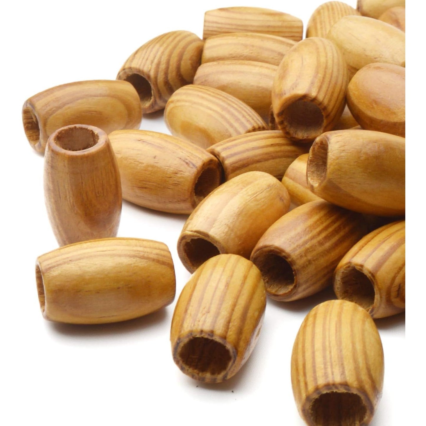 50pcs Natural Large Wooden Spacer Beads Tube Beads Oval Beads Loose Wood Beads with 10mm Large Hole for DIY Jewelry Hair Crafts Making,DIY Jewelry Handmade Decoration Supplies,30×20mm