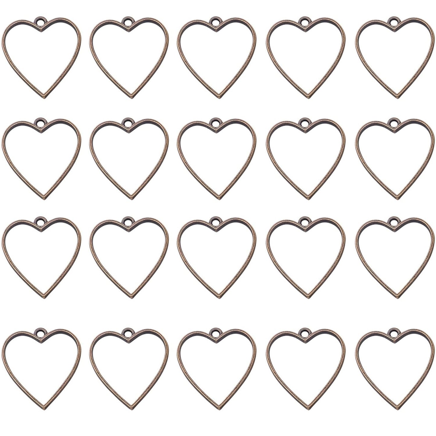 Open Backs Bezel Pendants, 20pcs Heart Hollow Frame Pendant Geometric Blanks Charms Resin Molds for Jewelry Findings Diy Pressed Flower Frame Earrings Bracelet, 4 Colors