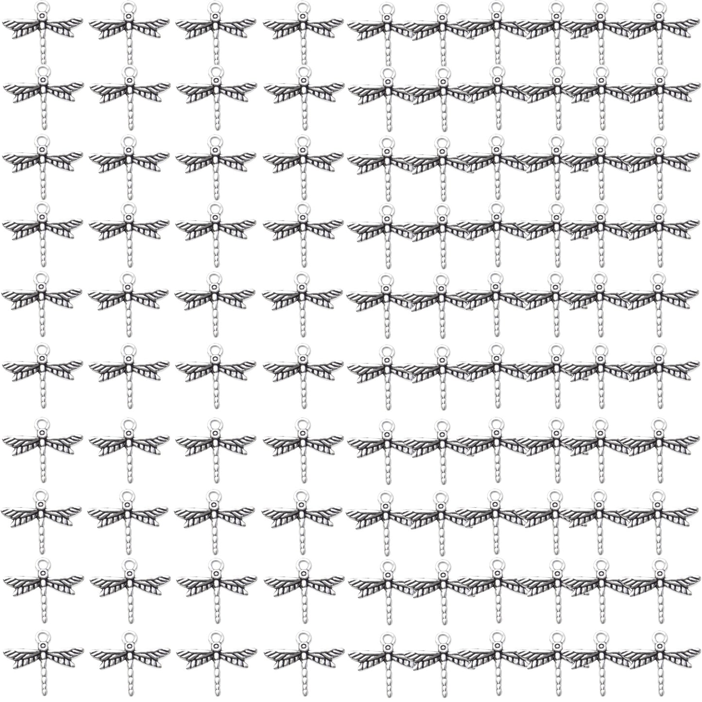 100pcs Dragonfly Charm Pendants Alloy Insects Charms Dragonfly Bead Charms for DIY Earrings Necklace Bracelet Jewelry Findings Making Accessory and Crafting,5 Colors
