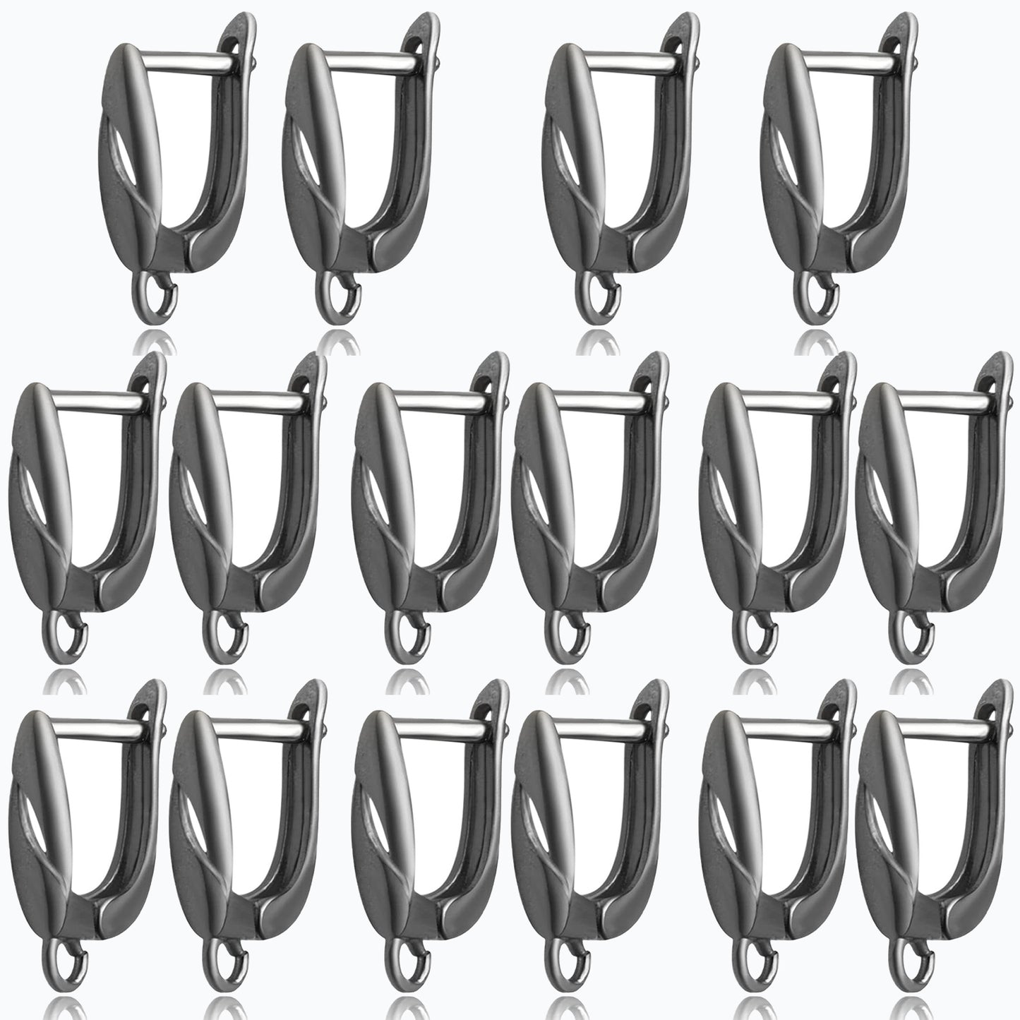 16pcs 8 Colors Rectangle French Earring Hooks Hypoallergenic Brass Leverback Earring Hooks Ear Wire with Open Loop for DIY Earrings Design Jewelry Making Accessories