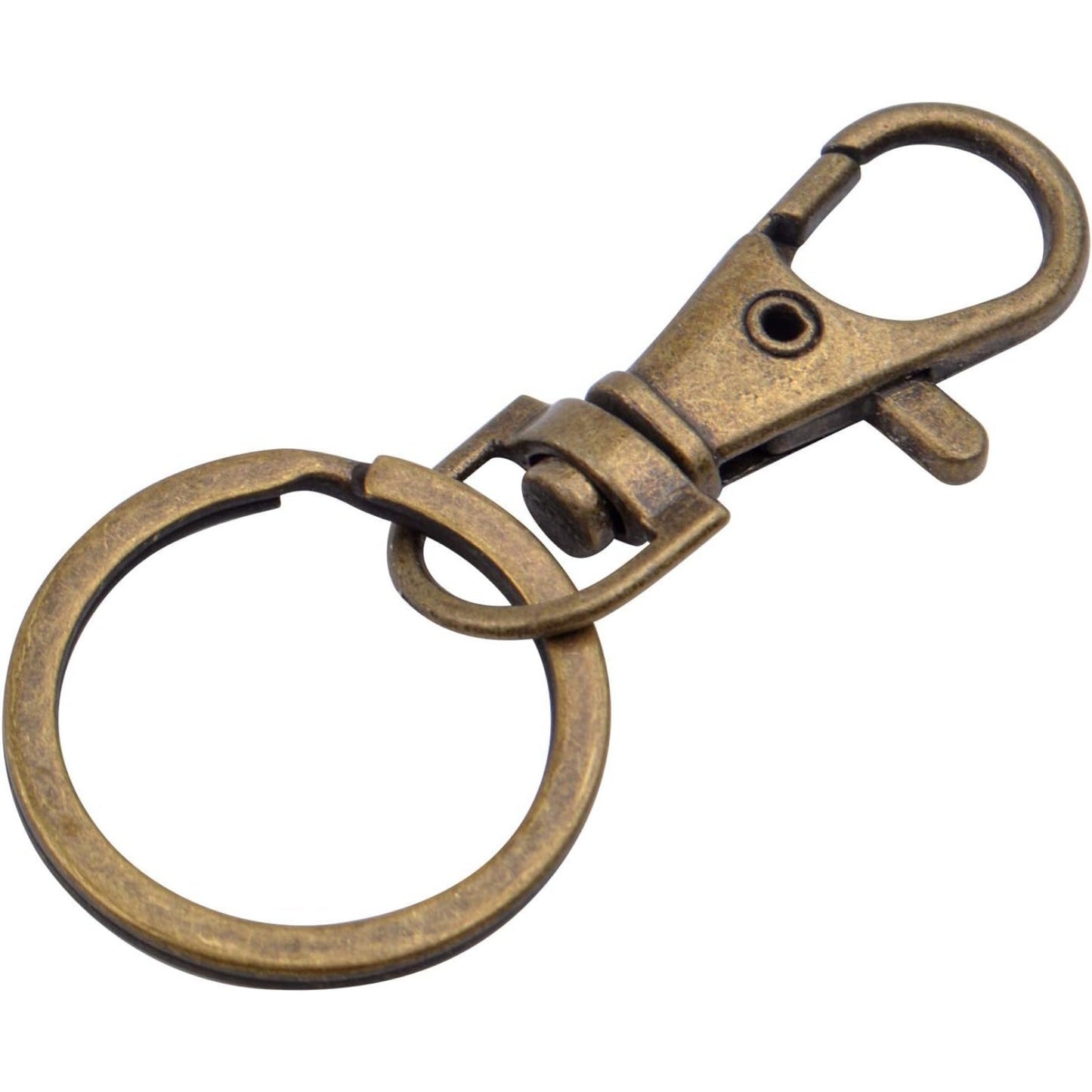 Bronze Lobster Claw Clasp Keychain,30 Pieces Swivel Clasps and 30 Pieces Keychain Rings for Craft Project Making