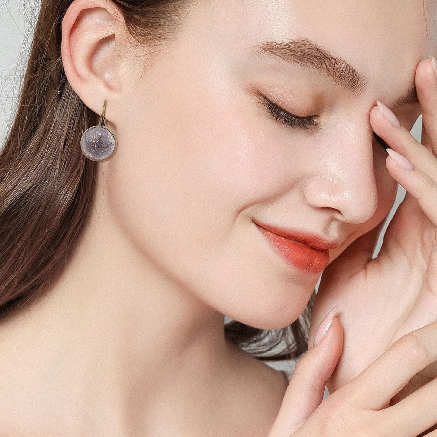 Hook Earring Cabochon Settings, 20 Pieces Lever Back Hook Earrings with Flat Round Tray Blank Cabochon Setting Ear Wires for Earring Designs(12 mm)