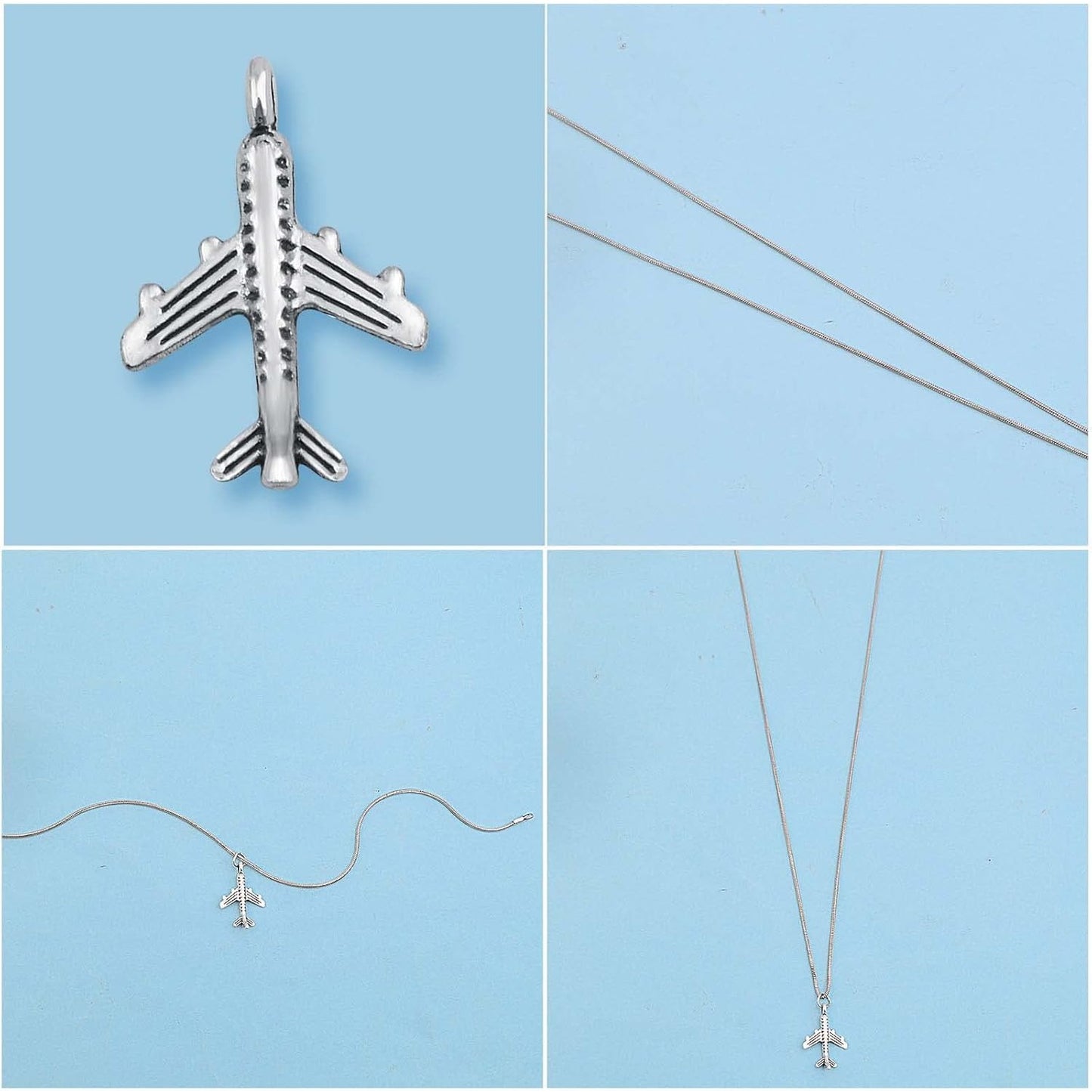 100 Pieces Antique Silver Aircraft Plane Pendant Charms Alloy Airplane Dangle Charms Craft Supplies for DIY Necklace Bracelet Jewelry Making Findings