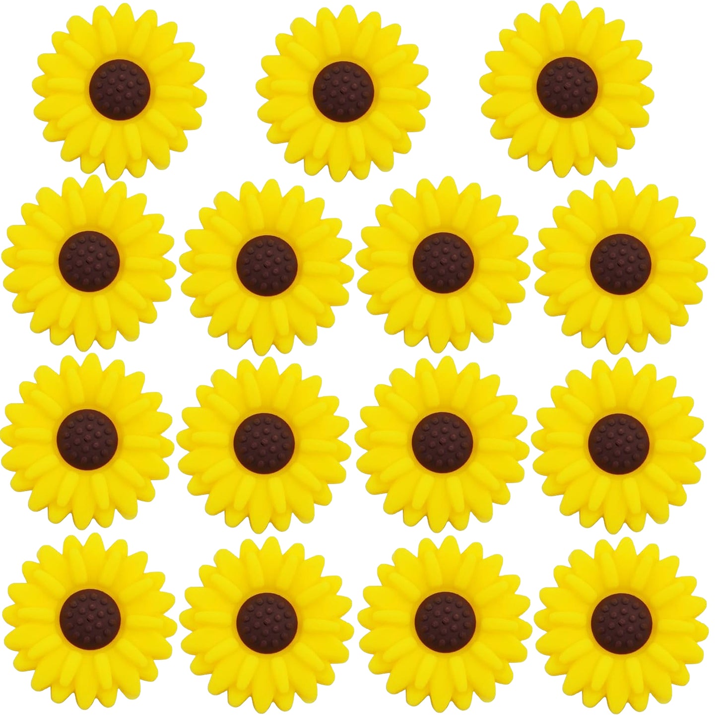 15pcs Daisy Flower Silicone Beads Colorful Soft Silicone Sunflower Spacer Beads Flower Shape Loose Beads Craft Accessories for DIY Necklace Bracelet Keychains Jewelry Making