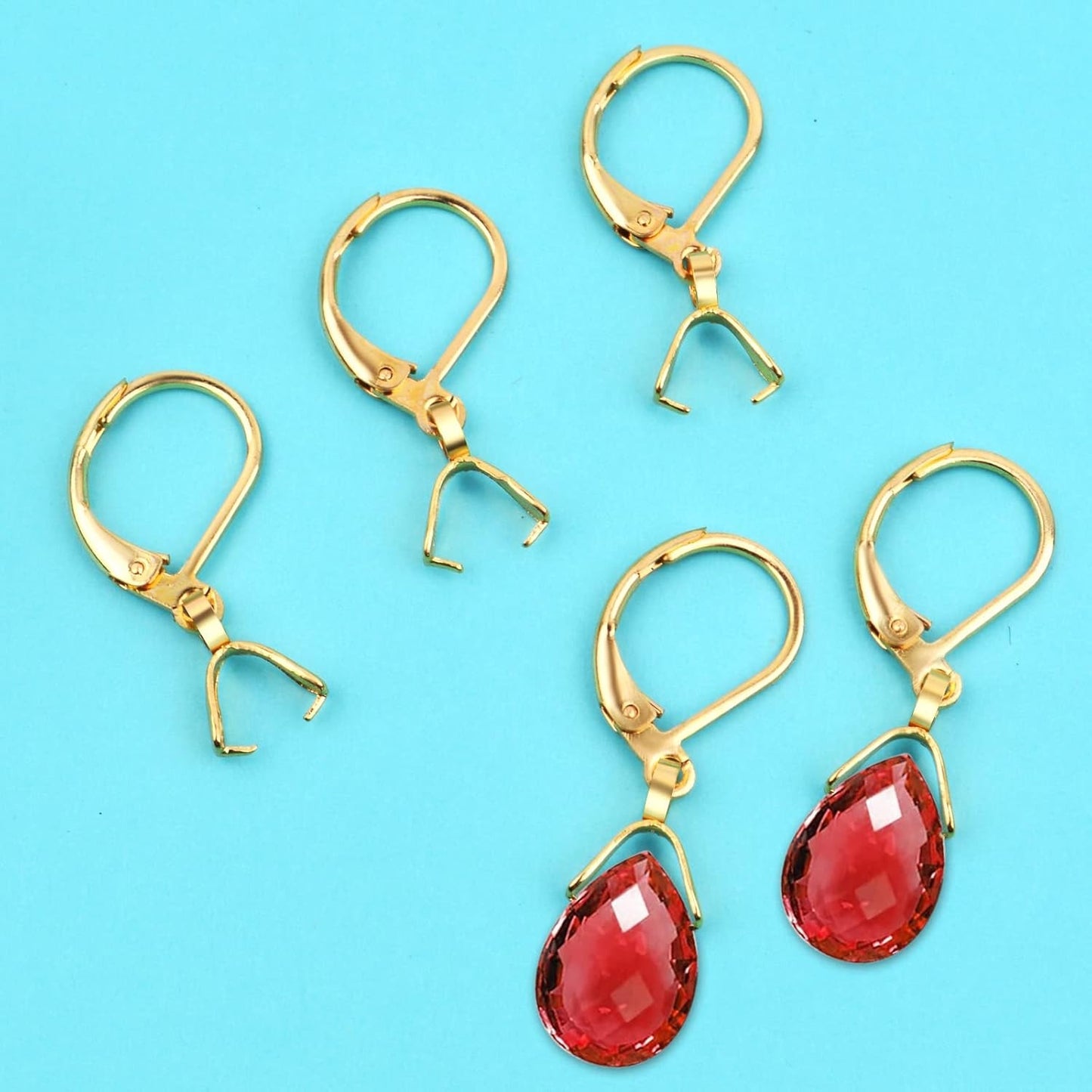 20pcs Stainless Steel French Earring Hooks Leverback Earwires Hypoallergenic Earring Findings with Pendant Clasp for DIY Earrings Jewelry Making