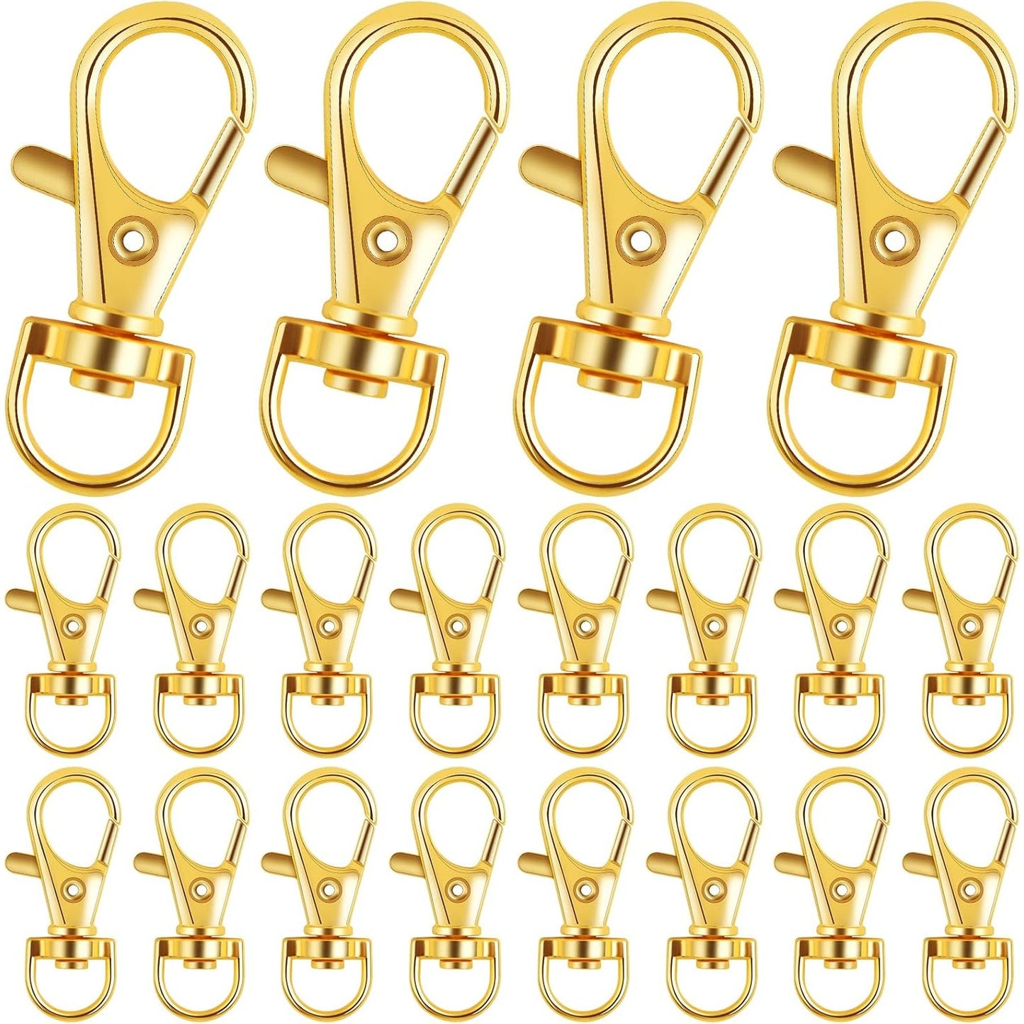 50pcs Swivel Clasp Lanyard Snap Hooks Golden Keychain Clip Hook Lobster Claw Clasps Lanyards Trigger Snap Hooks for DIY Keyring Handbag Purse Backpack Sewing Craft Projects