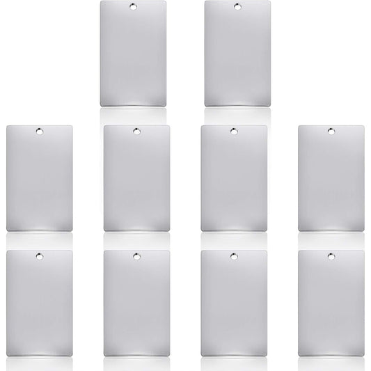 10 Pieces Stamping Blanks,Rectangle Stainless Steel Blank Stamping Tag Pendants Charms for Jewelry Making(32x18mm)