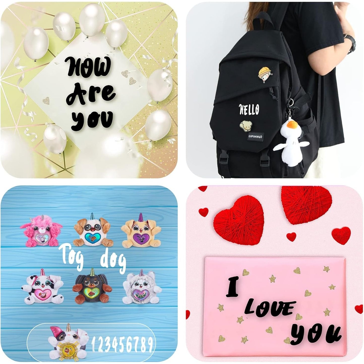 6 Sheets Self-Adhesive Vinyl Letters Numbers Kit, Alphabet letter Stickers Mailbox Numbers Sticker Decals for Sign, Notebook, Door, Containers, Business, Address Number, Jar Labels (White, Black)