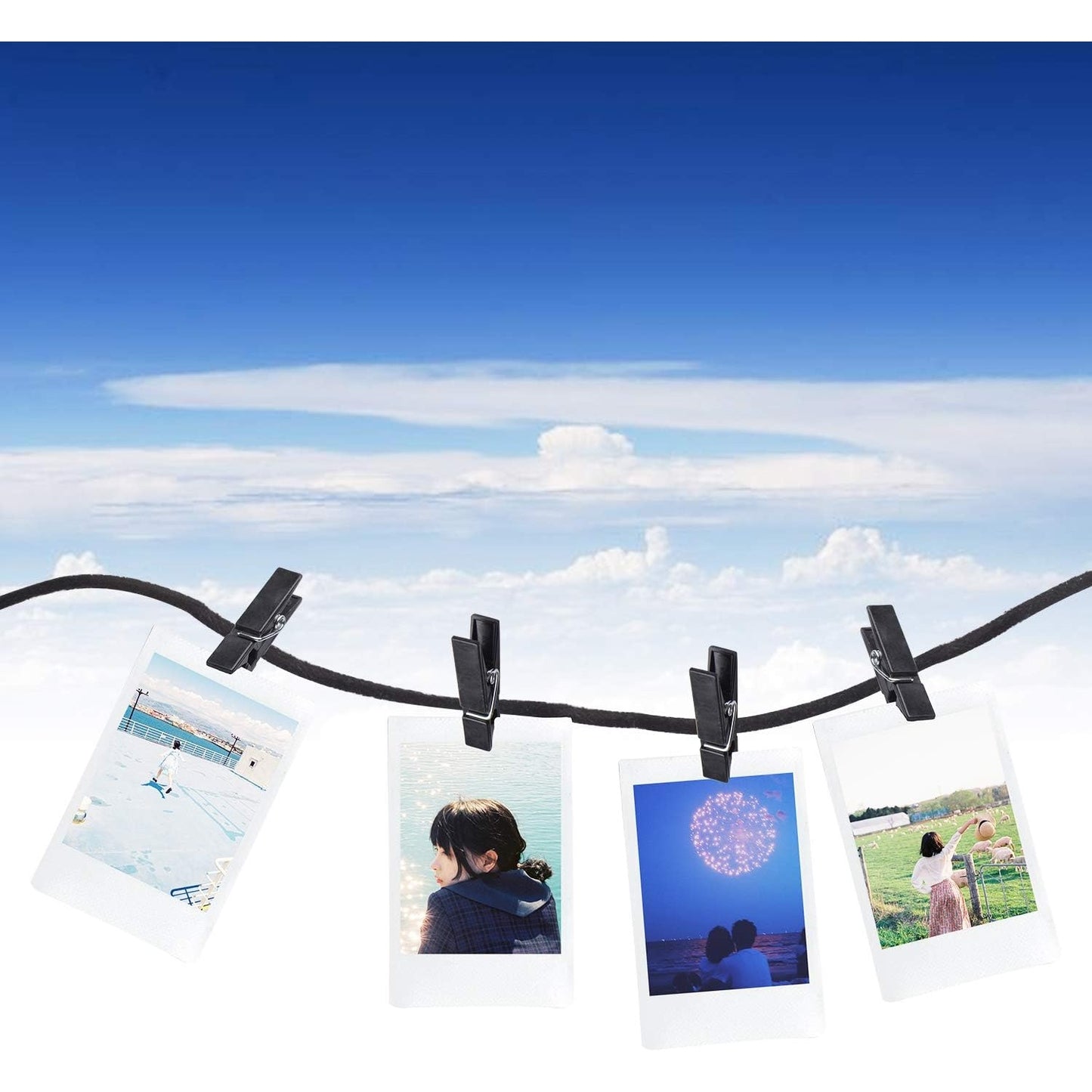 Plastic Mini Clips, 100pcs Mini Plastic Clips Black Photo Clips Small Clothes Pins Paper Pegs for Photos Pictures Paper Socks Office Home Arts DIY Crafts Decoration, 35x7x10mm