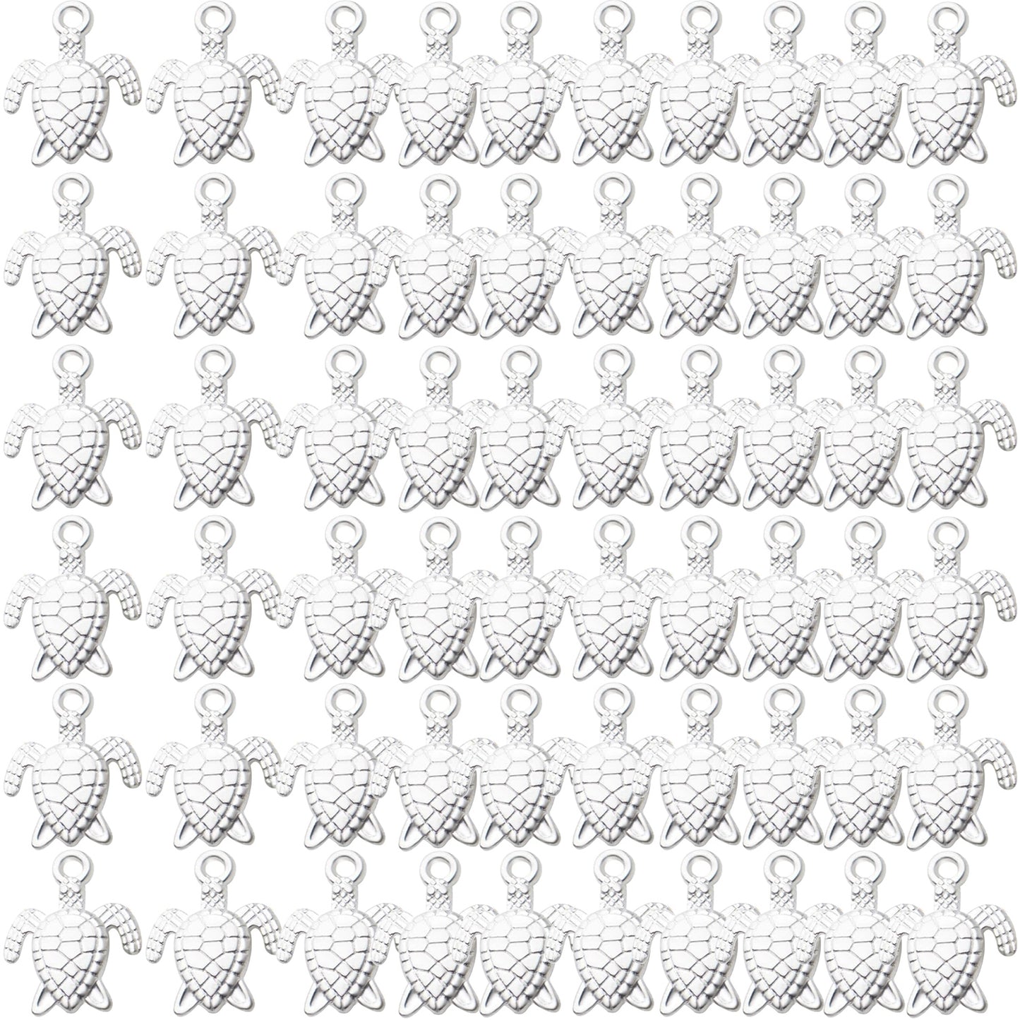60pcs Sea Turtle Charms Alloy Tortoise Charm Pendant for DIY Necklace Bracelet Jewelry Crafts Making Accessories,5 Colors