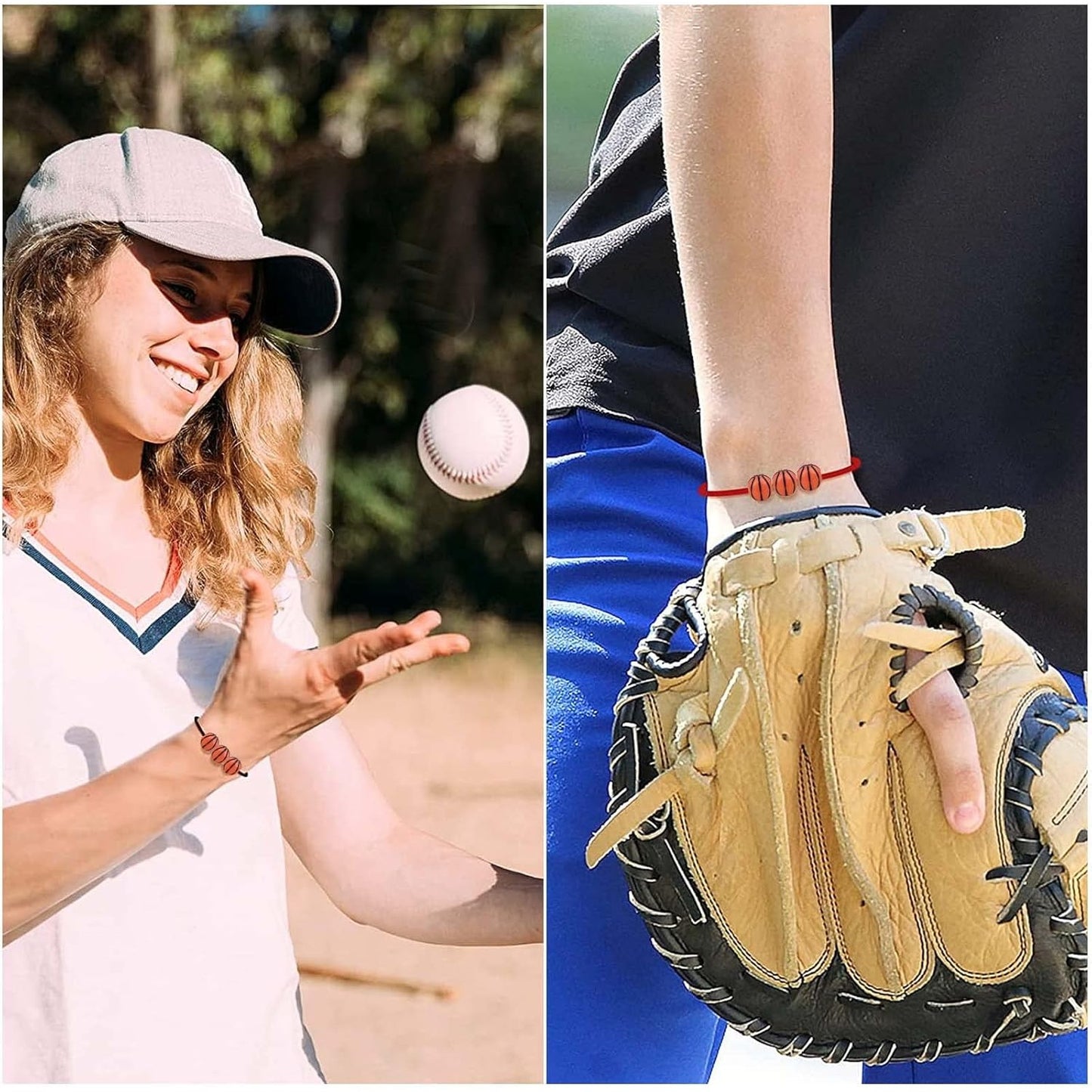 120pcs Basketball Spacer Beads Acrylic Sport Ball Loose Beads with A Roll of Crystal Wire Craft Accessories for DIY Friendship Bracelet Handmade Decoration Supplies