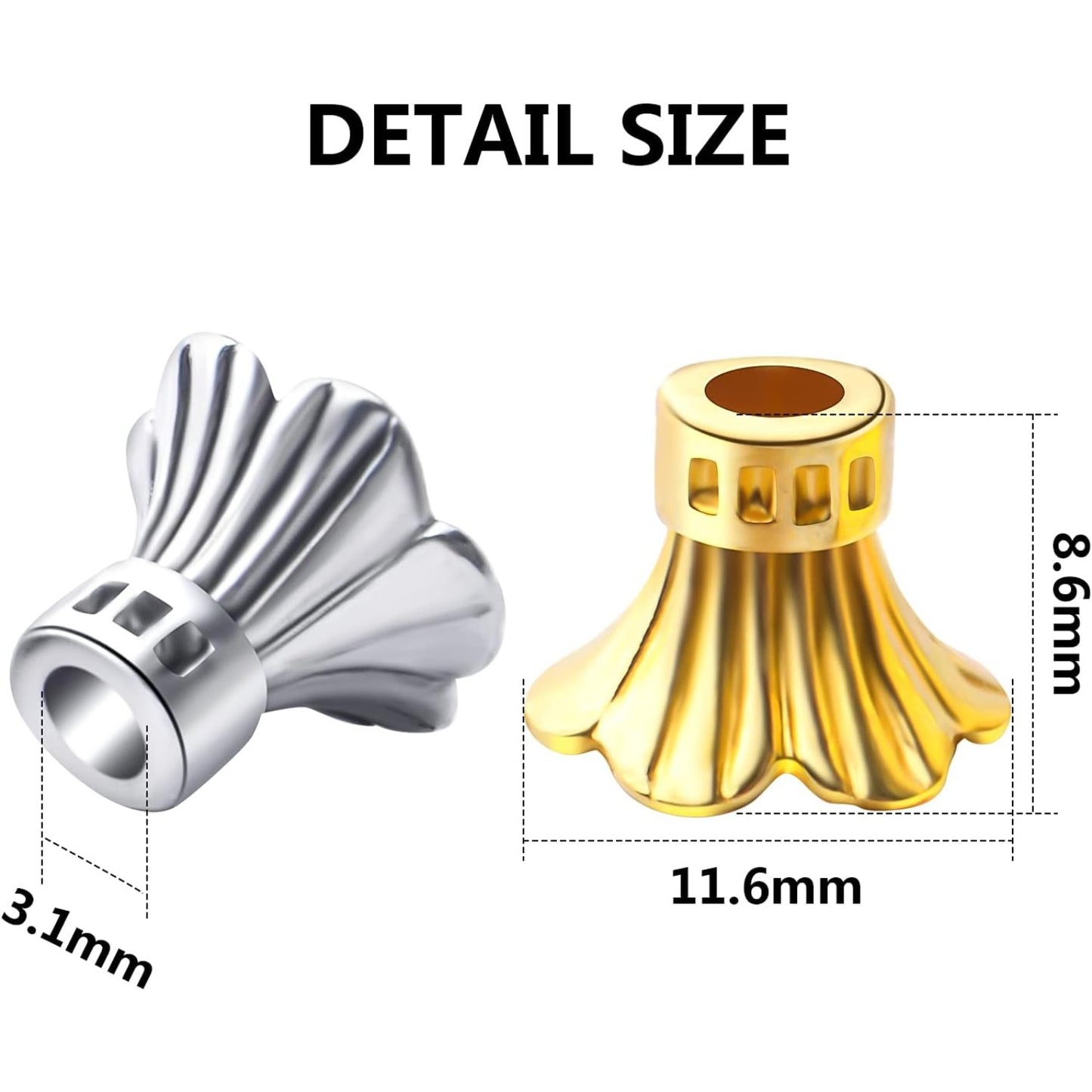 100pcs Flower Bead Caps Tibetan Style Alloy Tassel End Caps Loose Spacer Beads for Jewelry DIY Earrings Bracelet Crafts Making Accessory