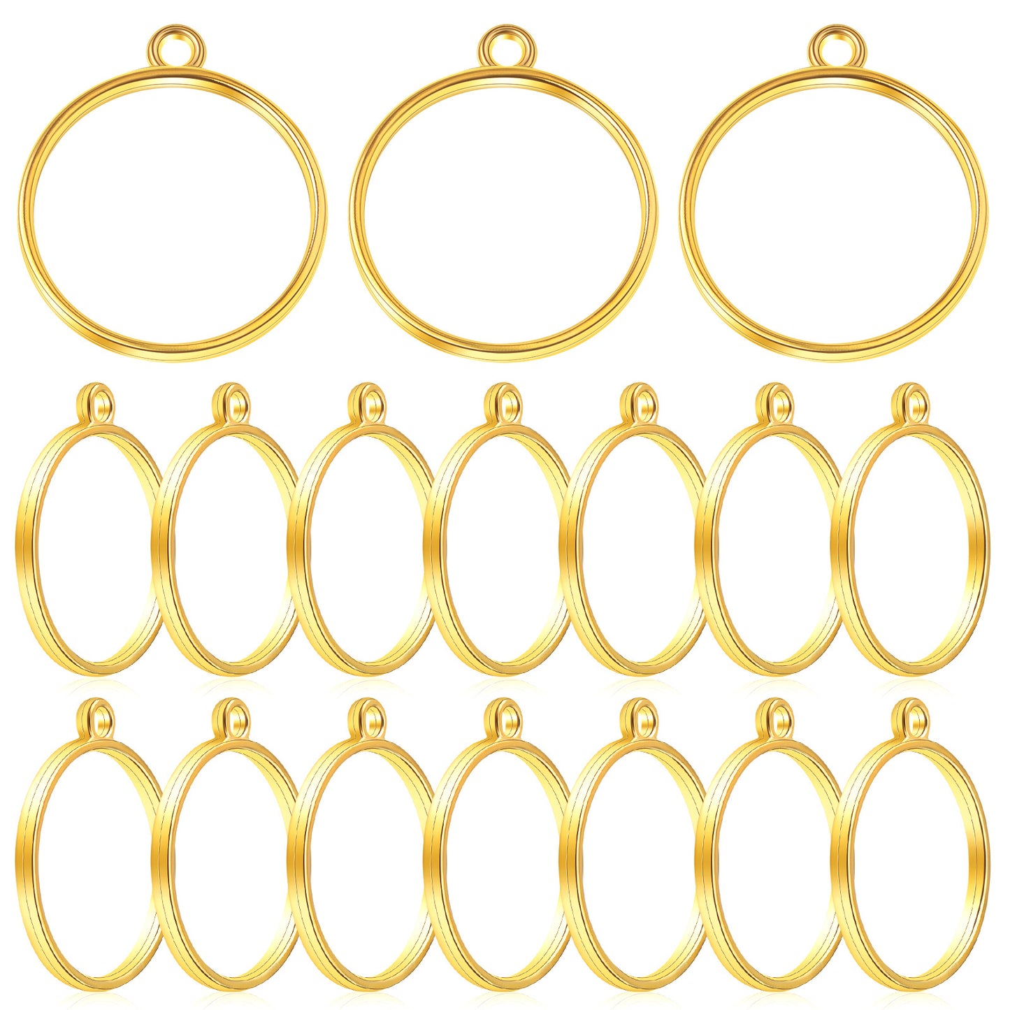 30pcs 6 Colors Round Open Bezel Pendants Alloy Bezel Charms Resin Molds Open Back Frame Pendants for Pressed Flower Frame Hollow Trays Jewelry Earrings Necklace Making Findings