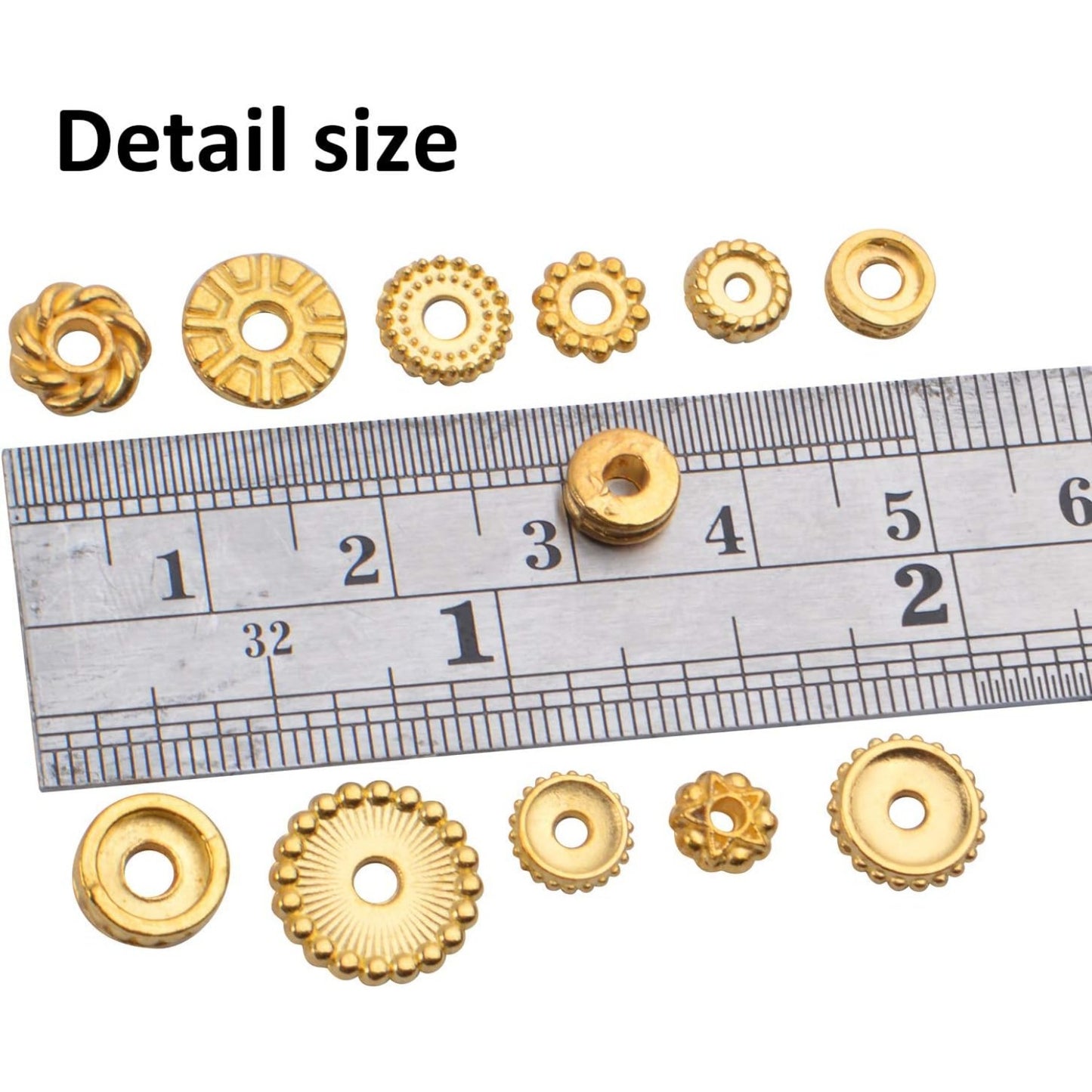 100 Gram(About 170-300pcs) Spacer Beads Jewelry Bead Charm Spacers Alloy Spacer Beads for Jewelry Making DIY Bracelets Necklace and Crafting,Gold