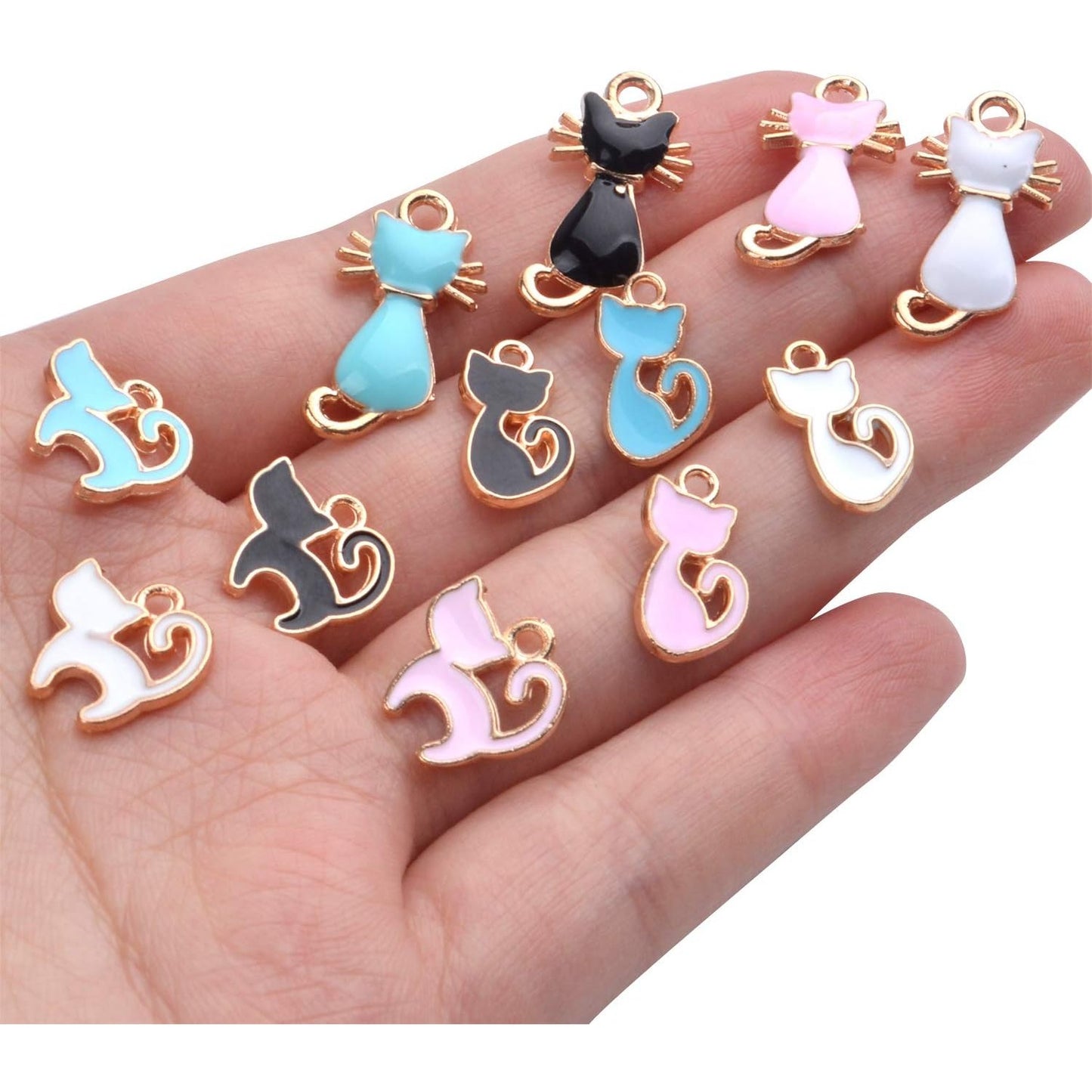 36pcs Enamel Cat Charm Pendant Cute Charms for DIY Jewelry Making Necklace Bracelet Earring,3 Styles