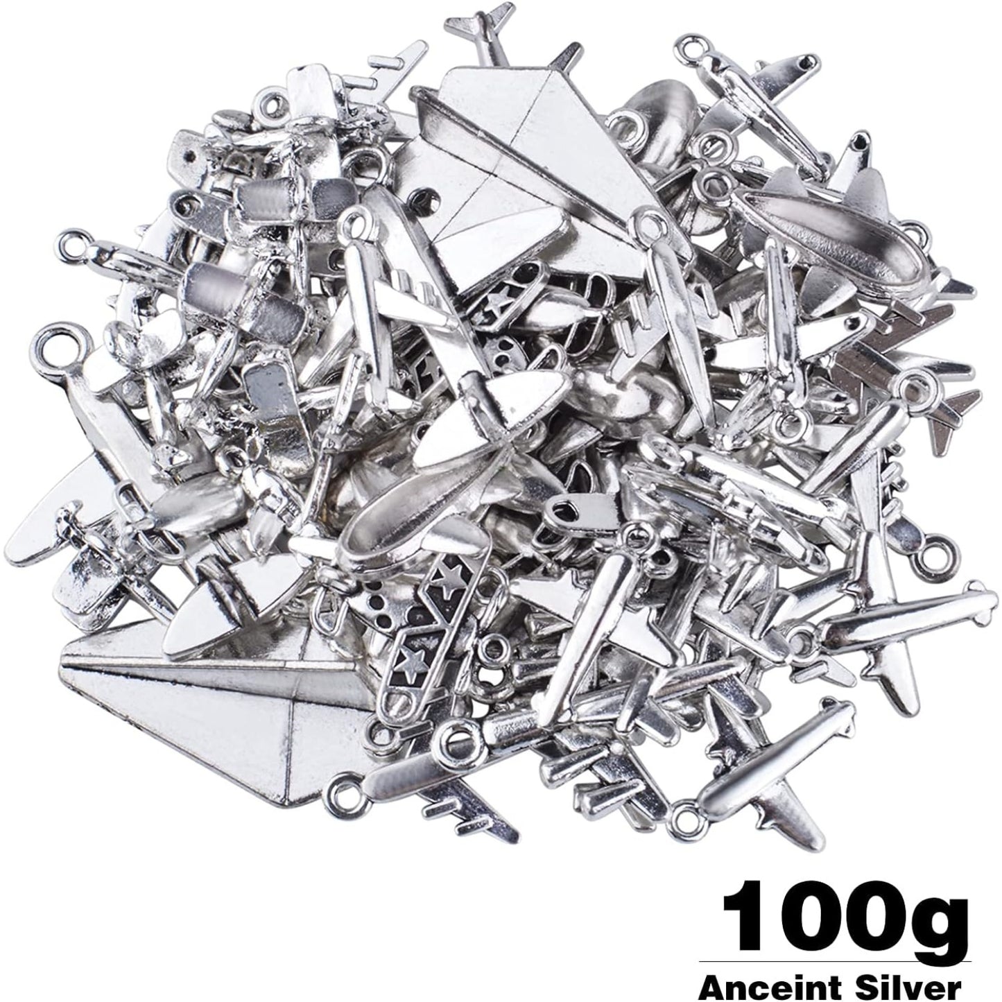 Aircraft Airplane Charm, 100g Airplane Pendant Charms Alloy Jewelry Charms Craft Supplies for Jewelry DIY Earrings Necklace Bracelet Findings Making and Crafting, Mixed Colors